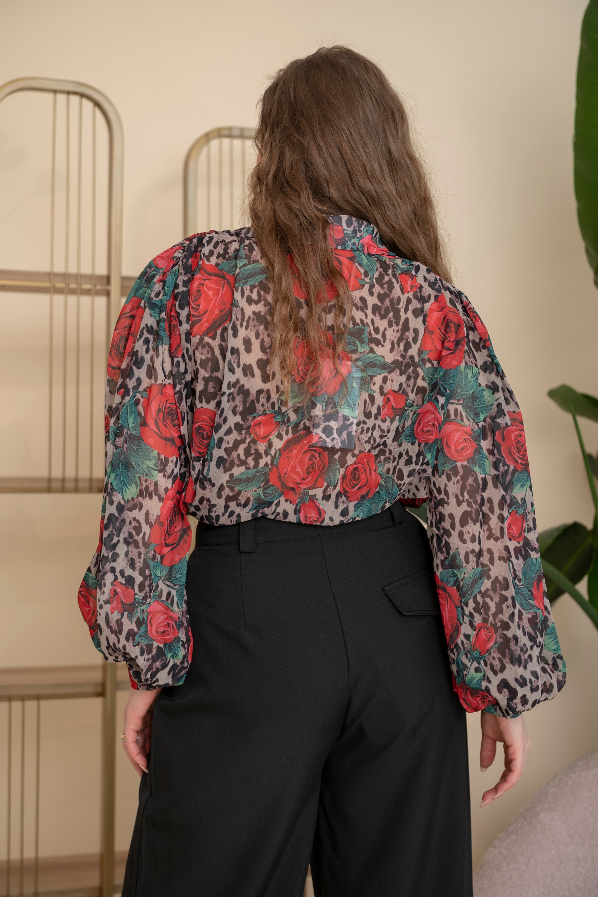 Camicia animalier roses