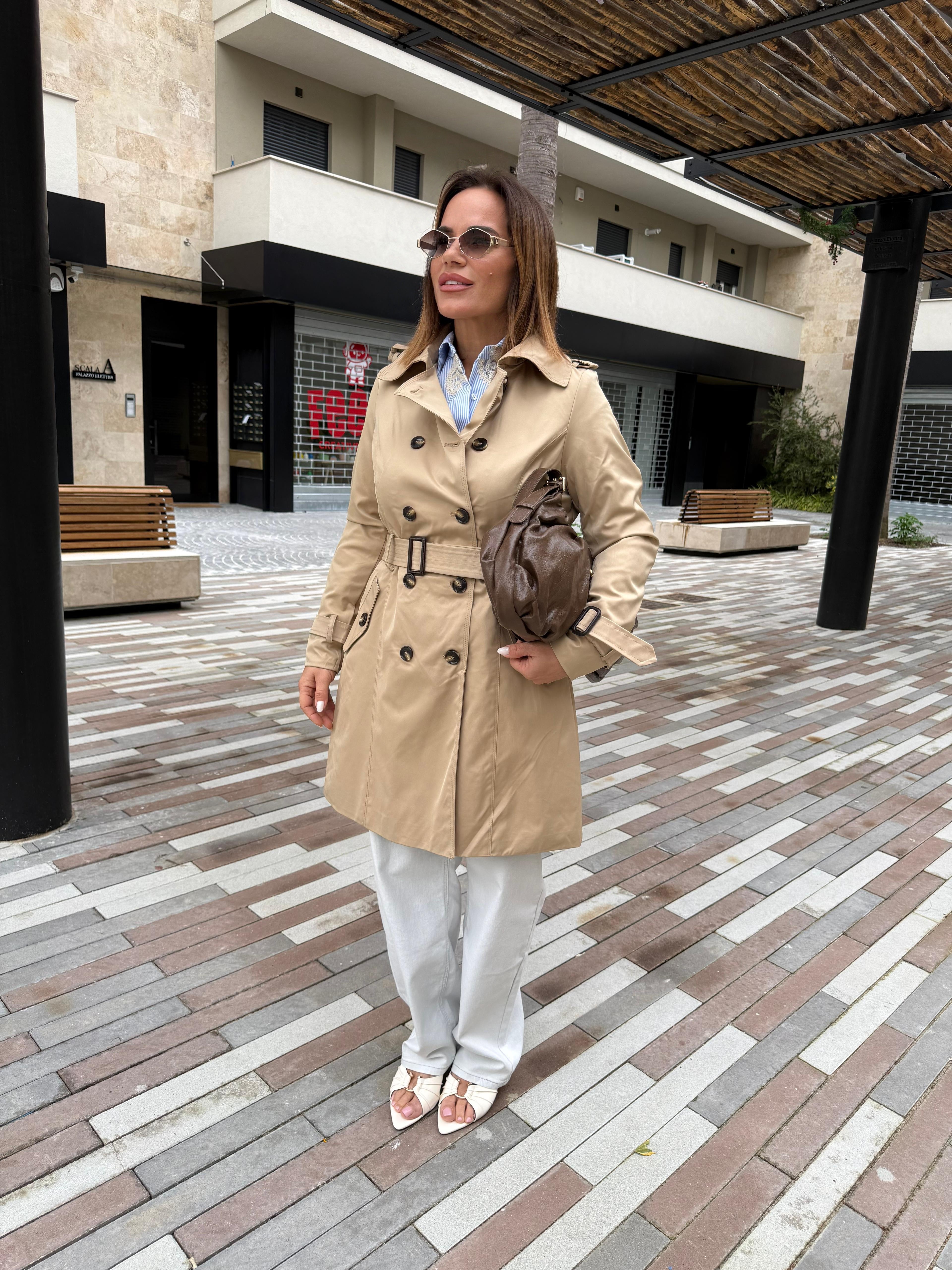 Trench doppiopetto curvy