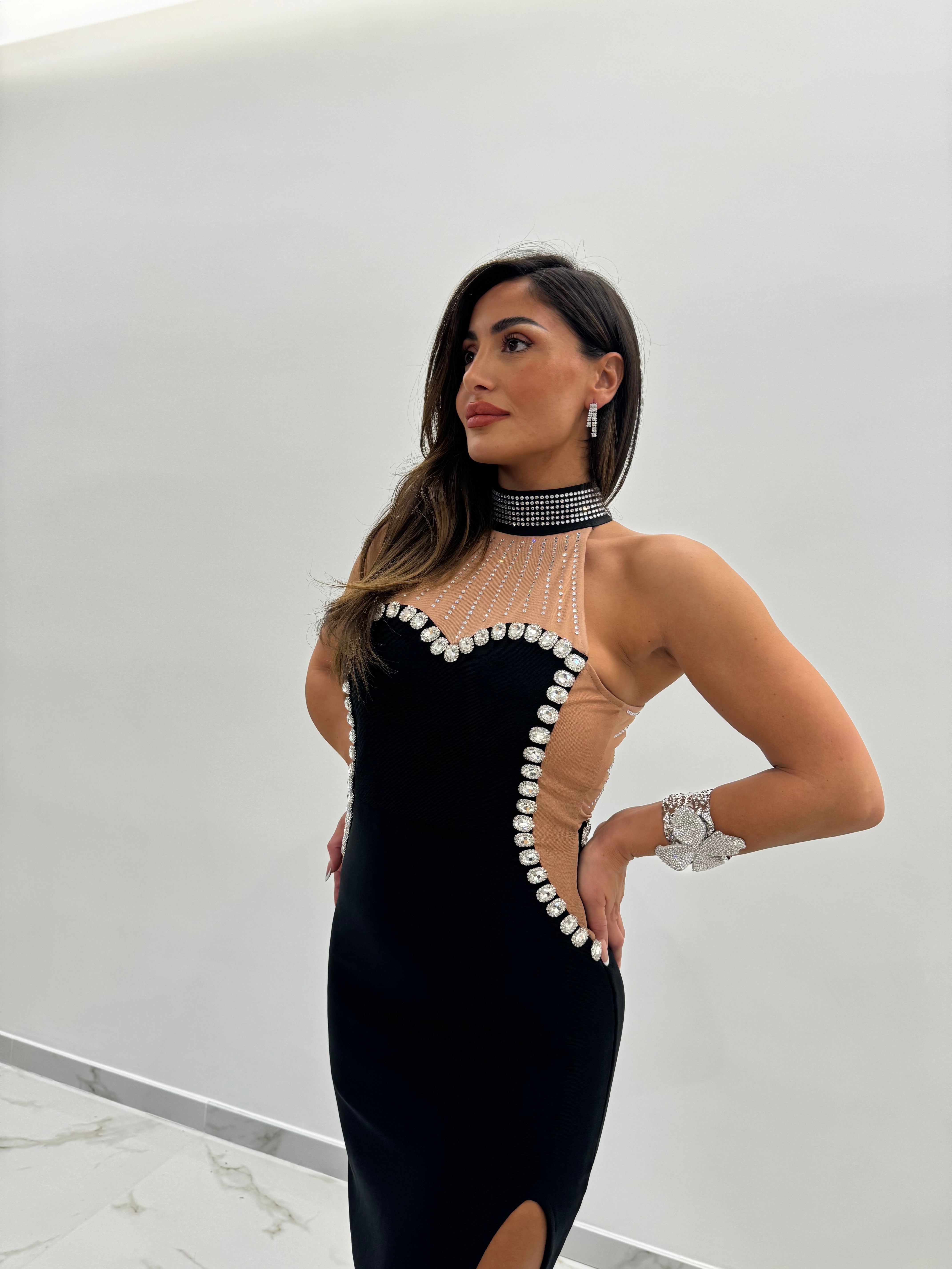 Abito bandage con strass