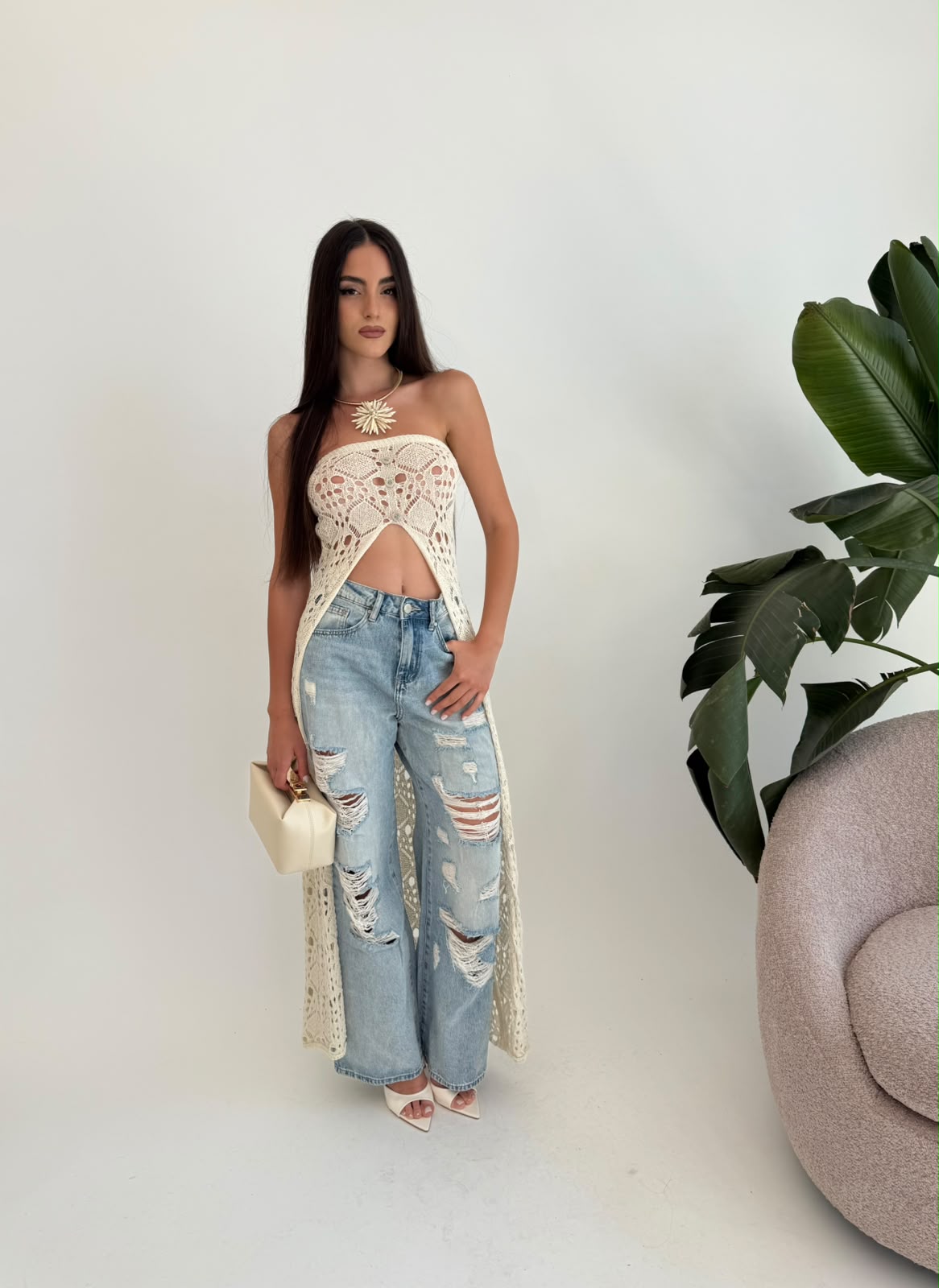 Top lungo crochet