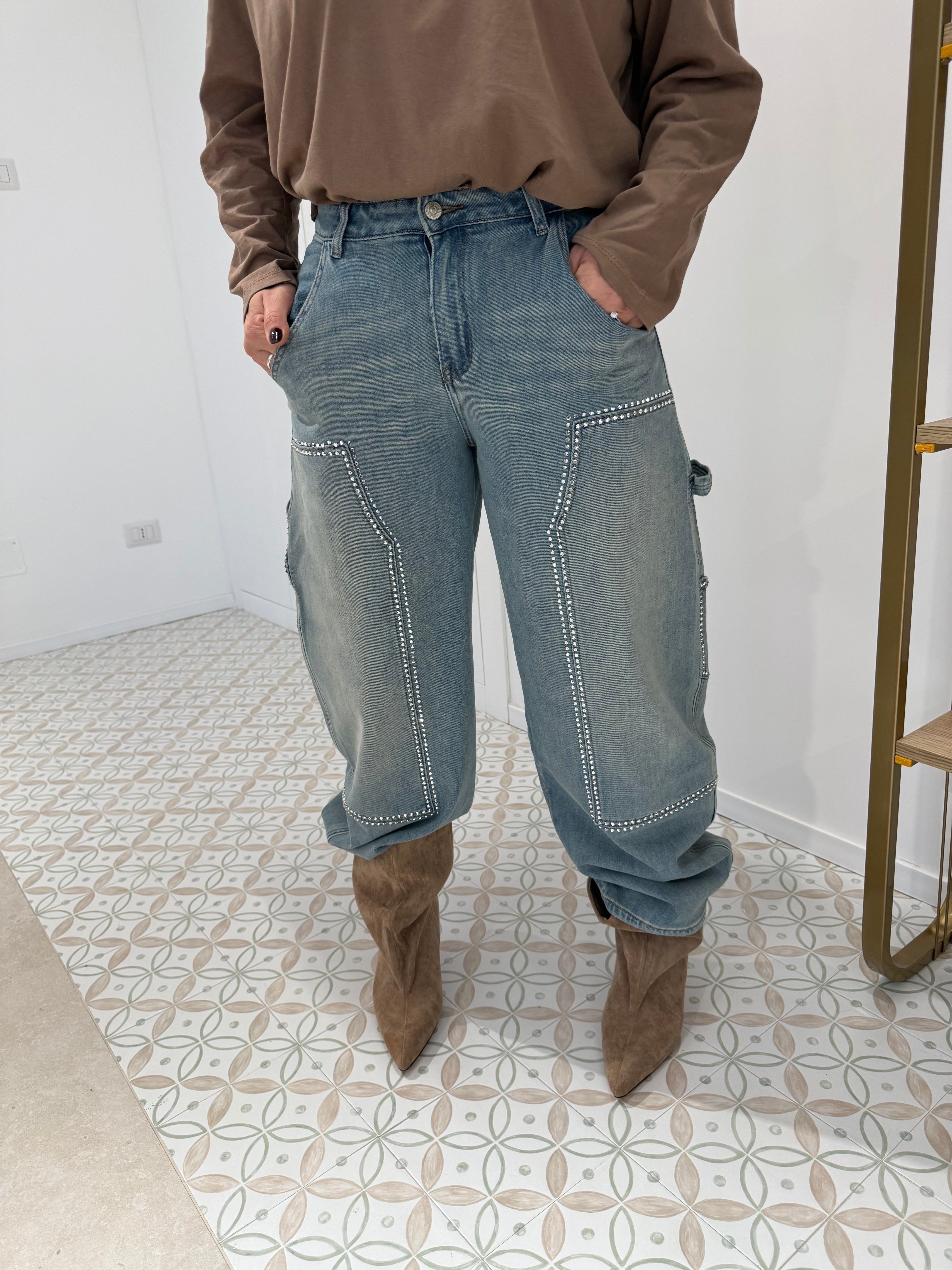 Jeans ballon strass curvy