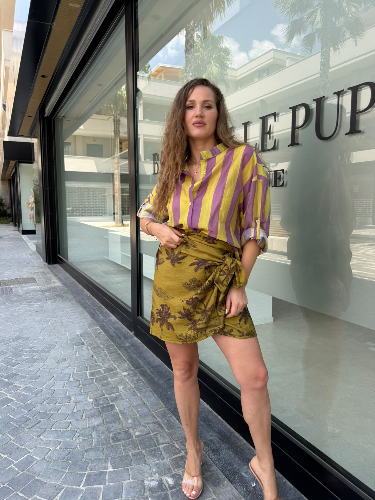 Gonna pareo corta portafoglio curvy