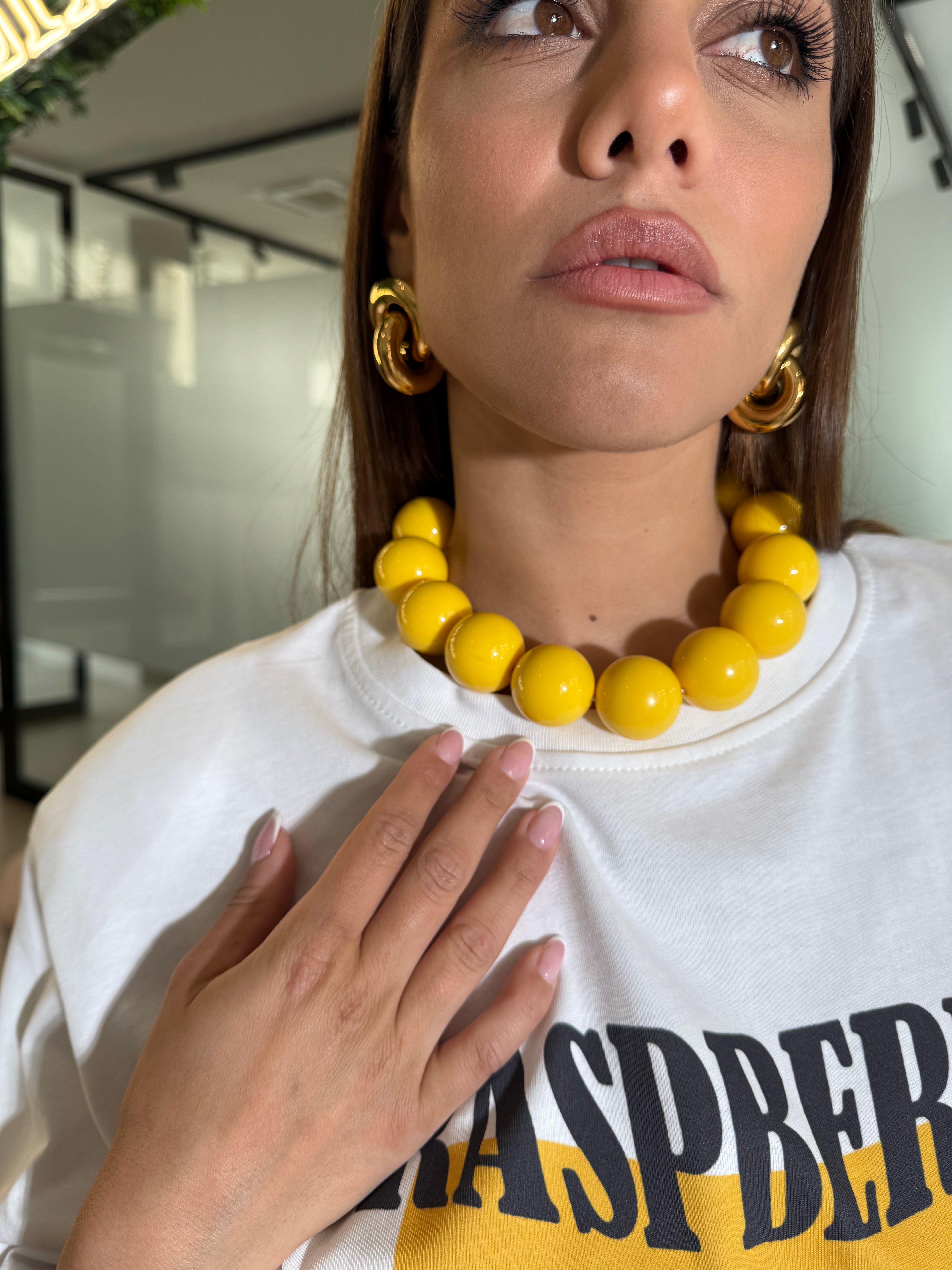 Collana big perle yellow
