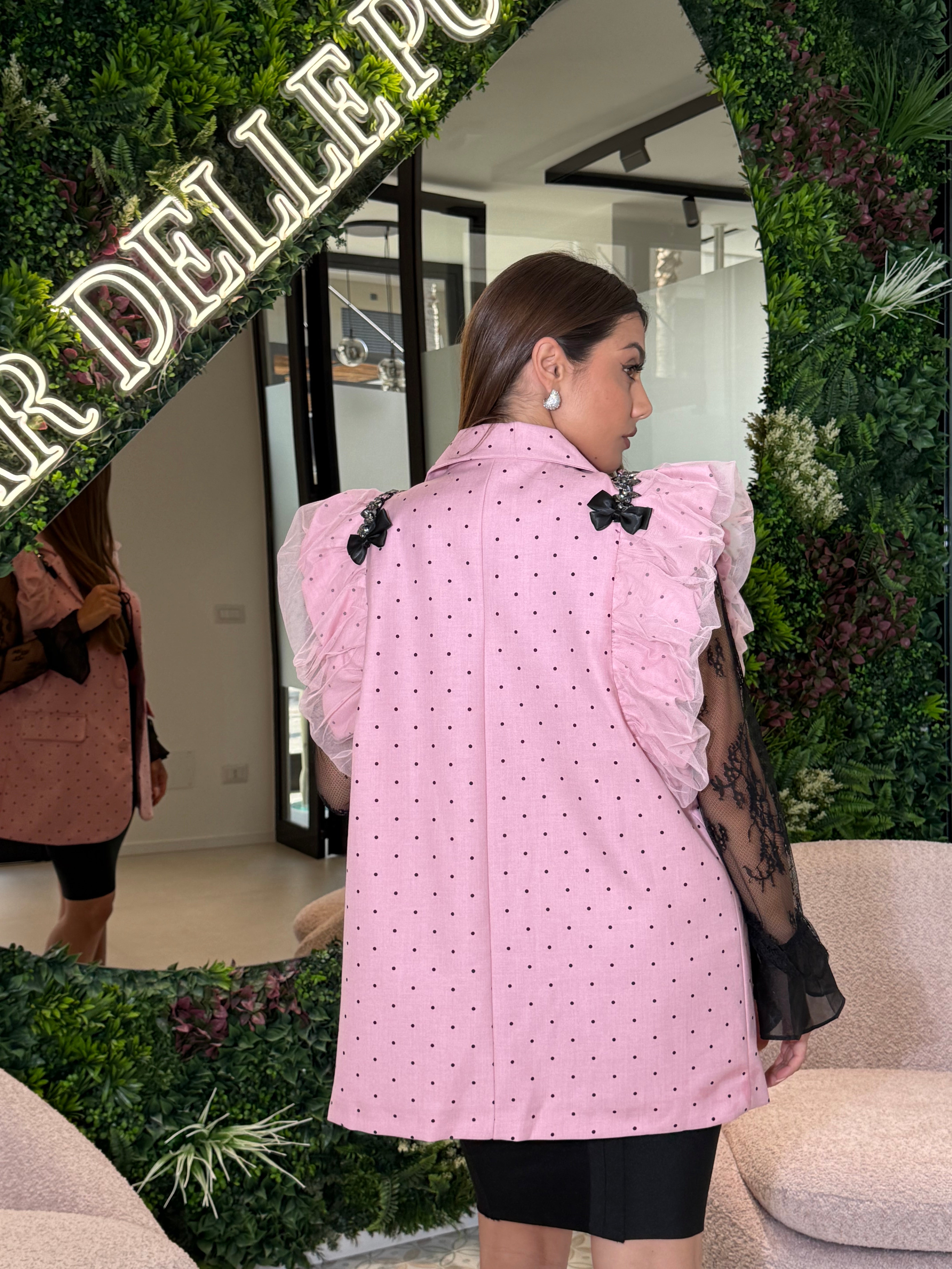 Gilet pois pink