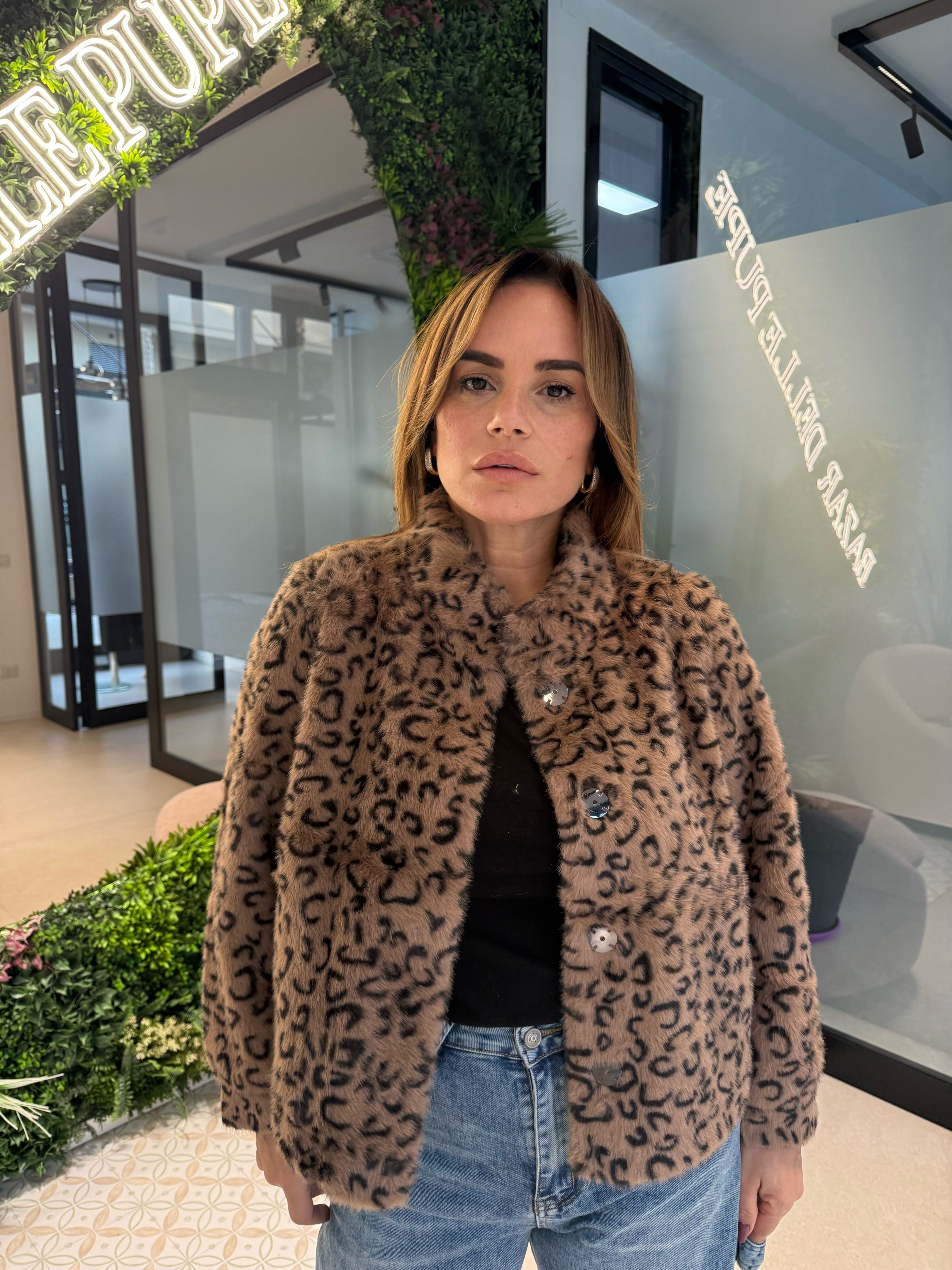 Pelliccia corta animalier