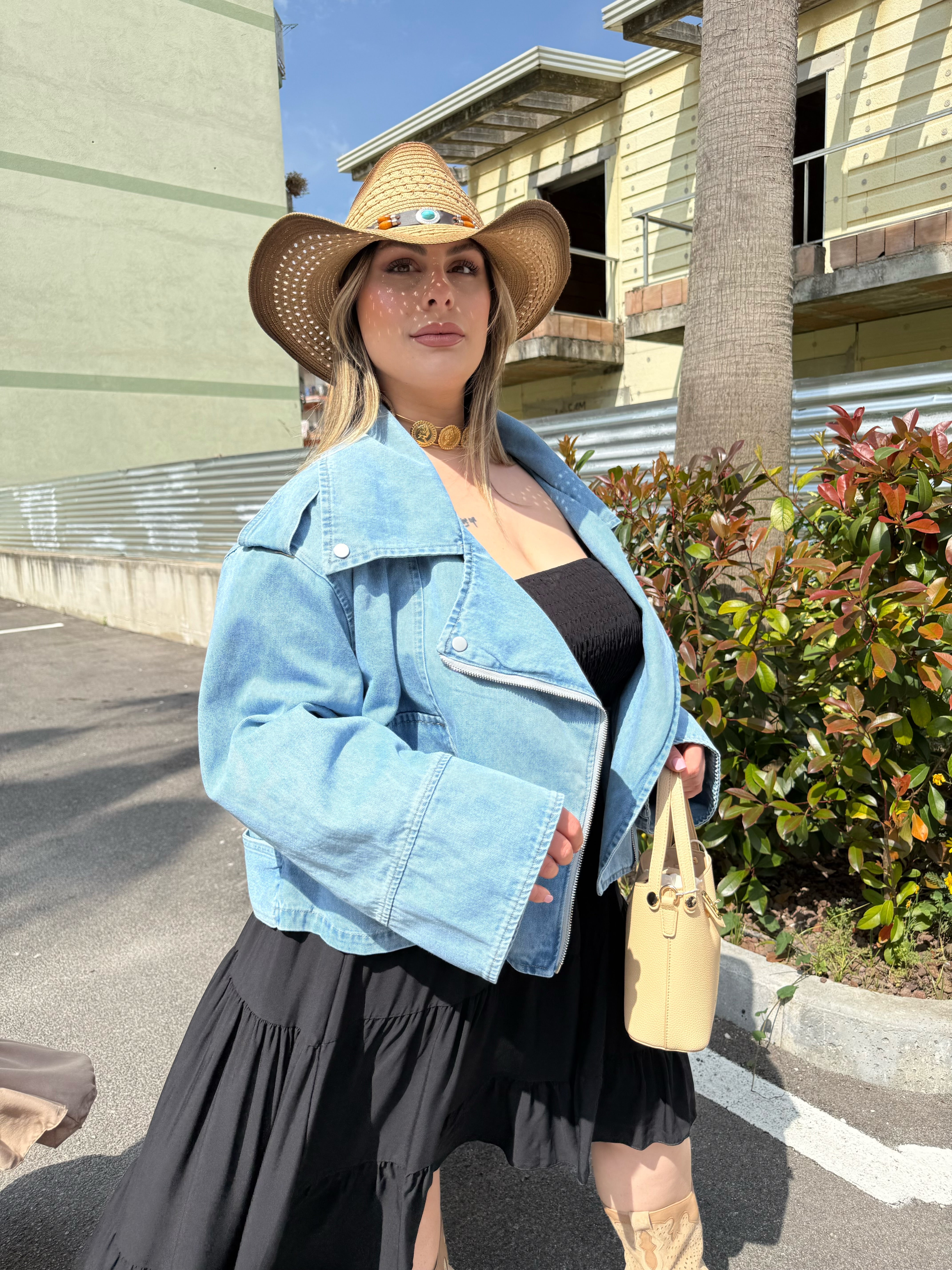 Chiodo in denim oversize