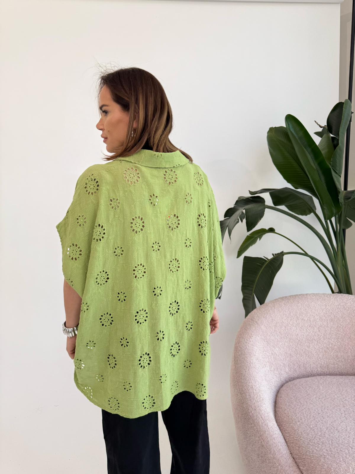 Camicia San gallo green curvy