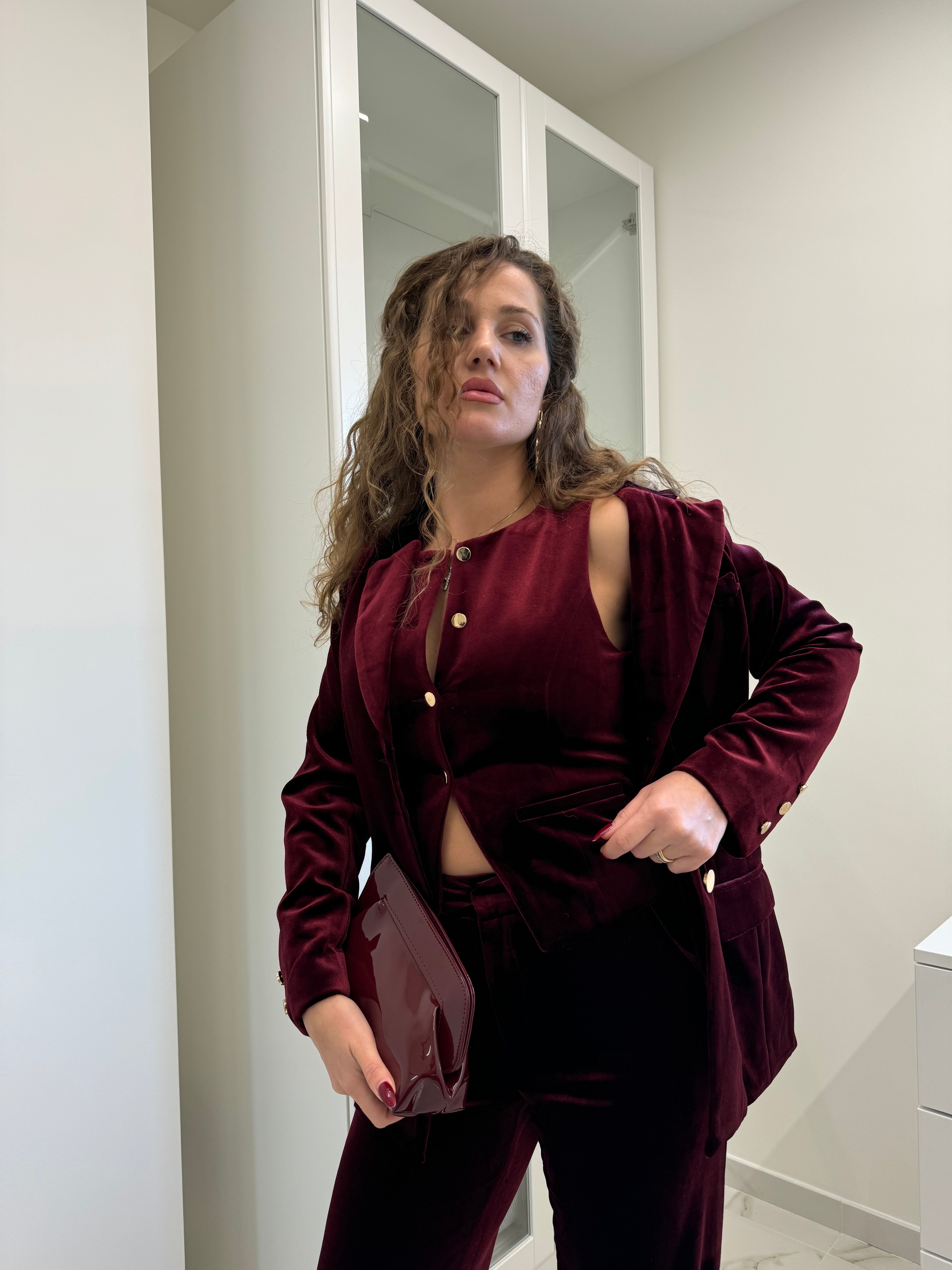 Tailleur velluto tre pezzi