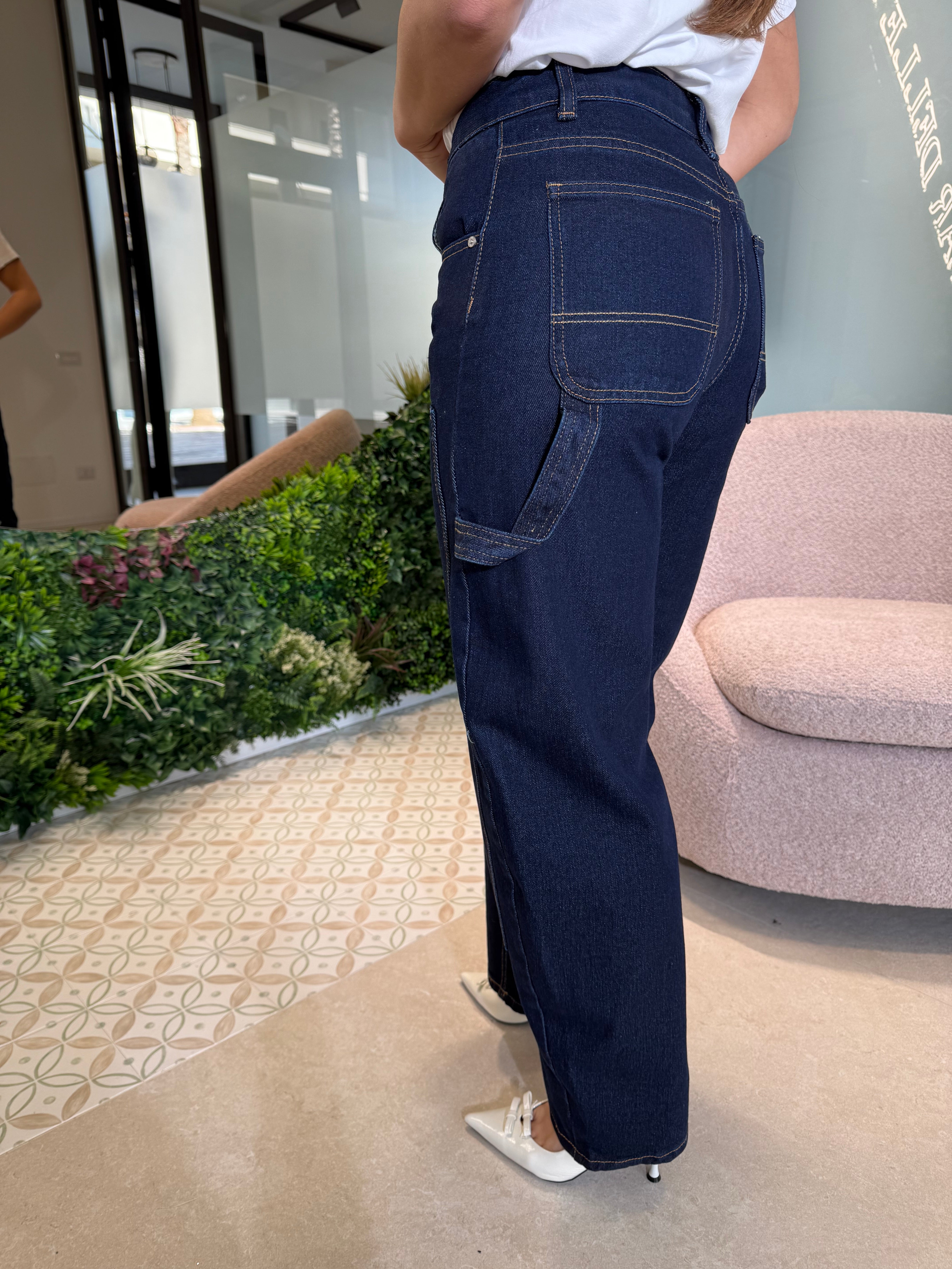 Jeans ballon tela fissa