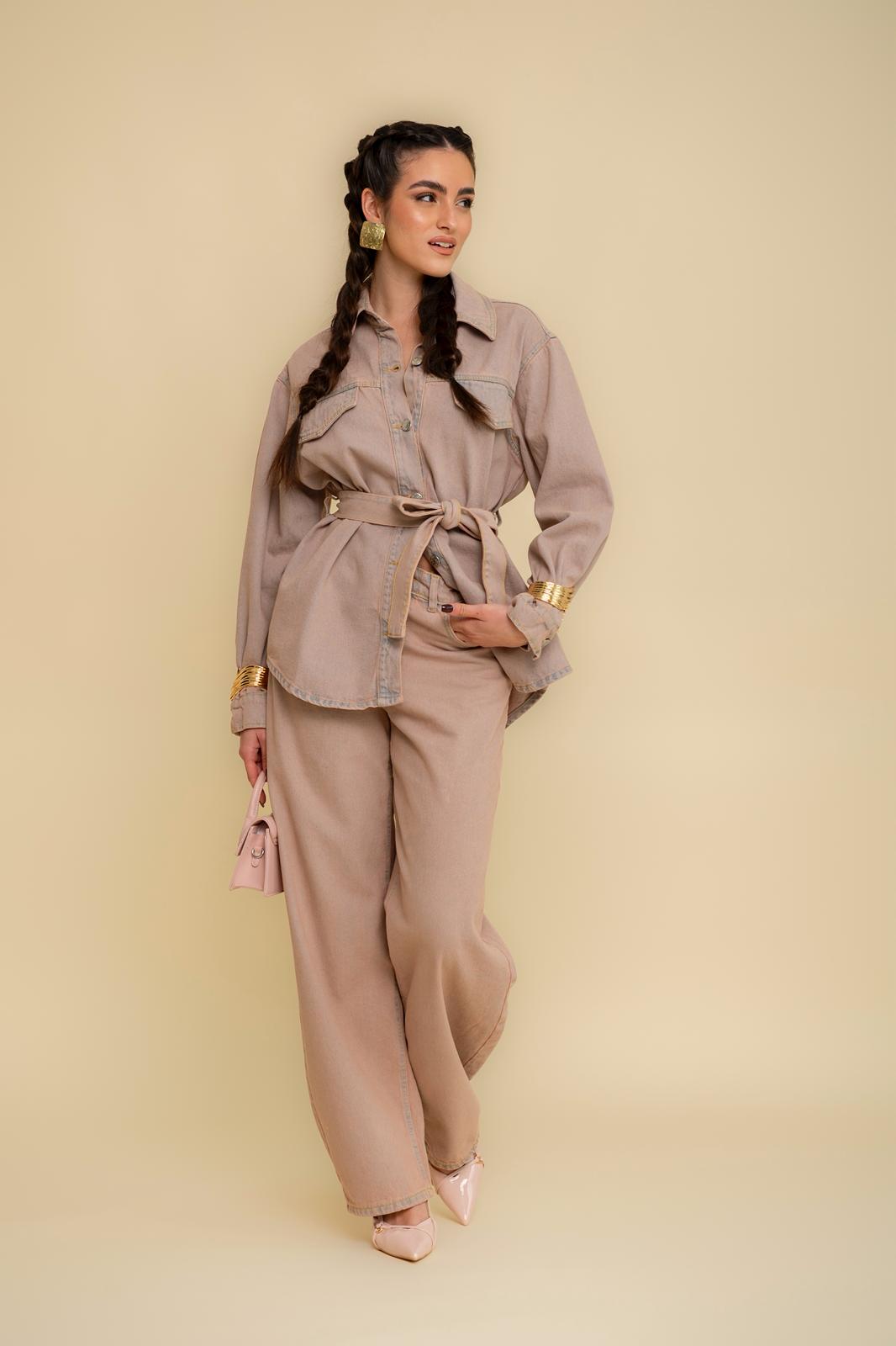 Camicia in denim rosa