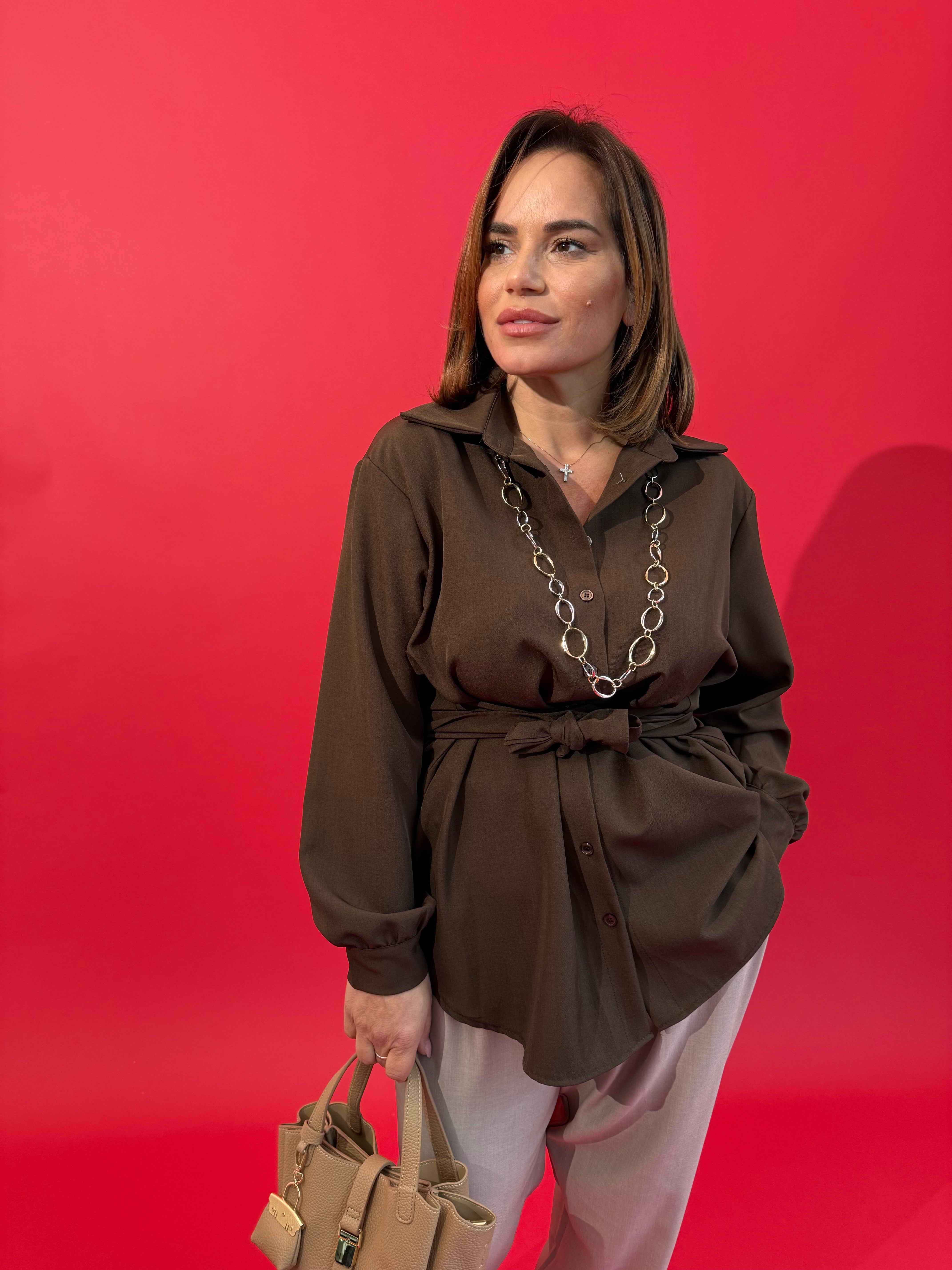 Camicia con fiocco curvy