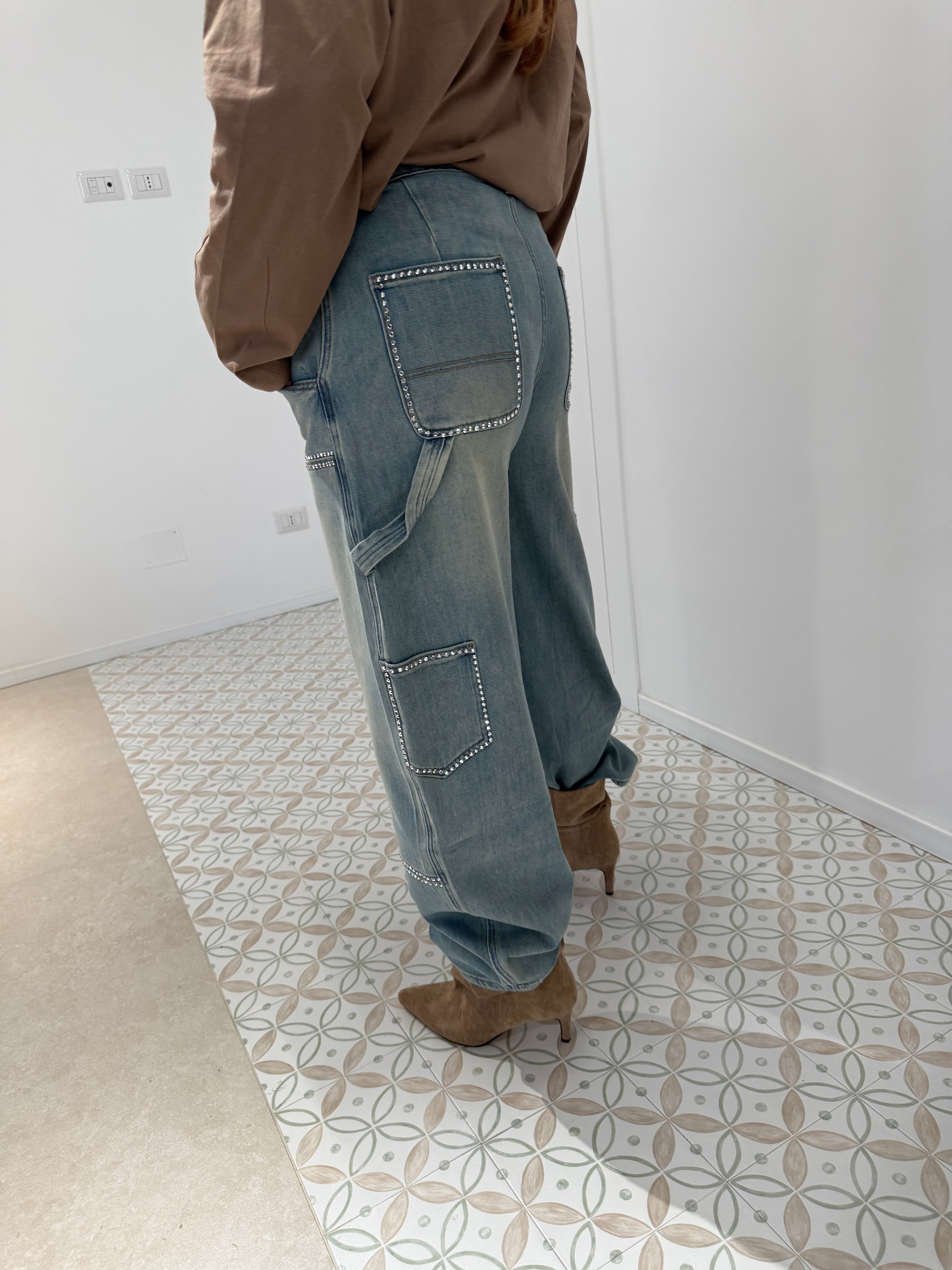 Jeans ballon strass curvy