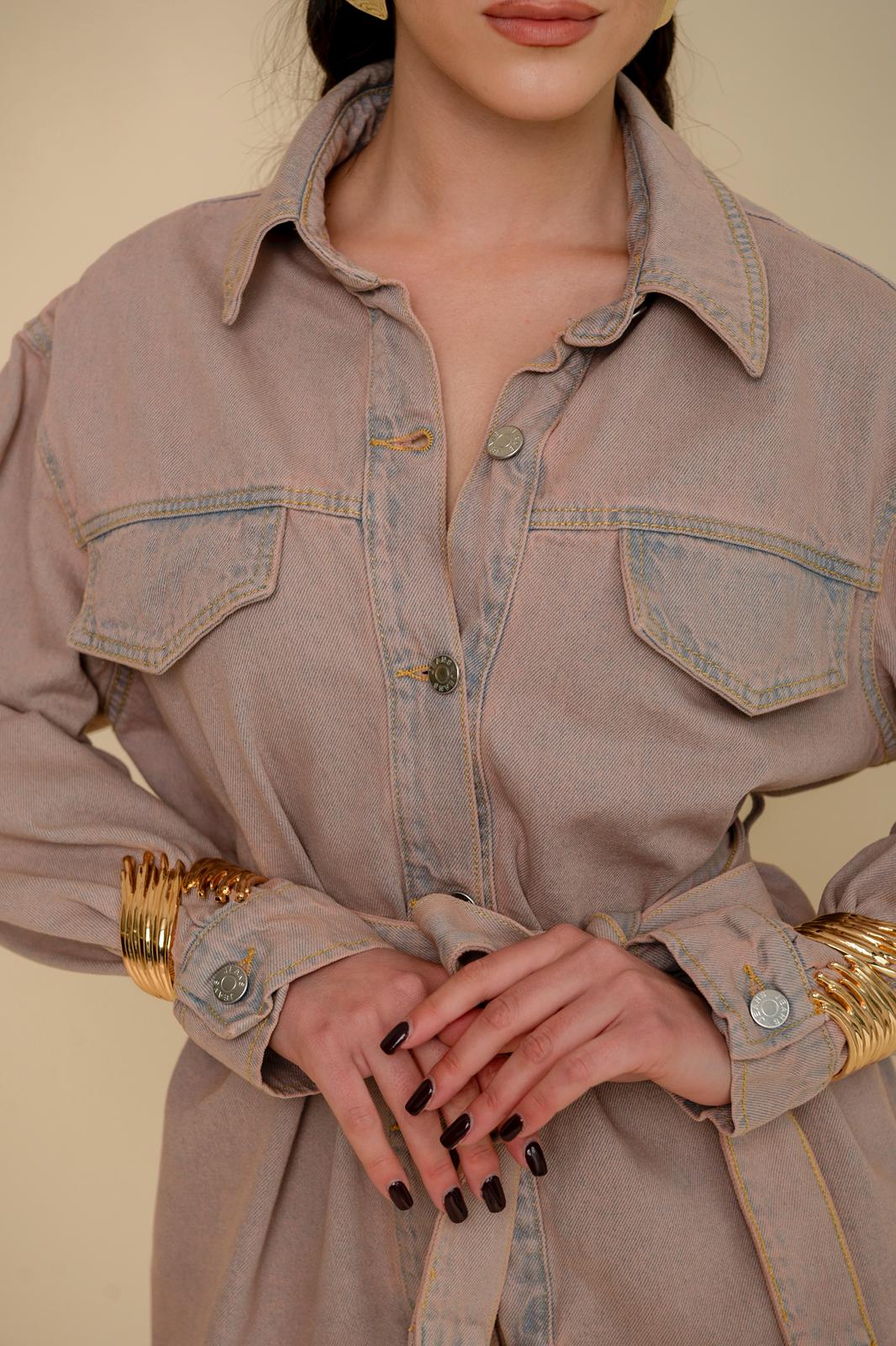 Camicia in denim rosa