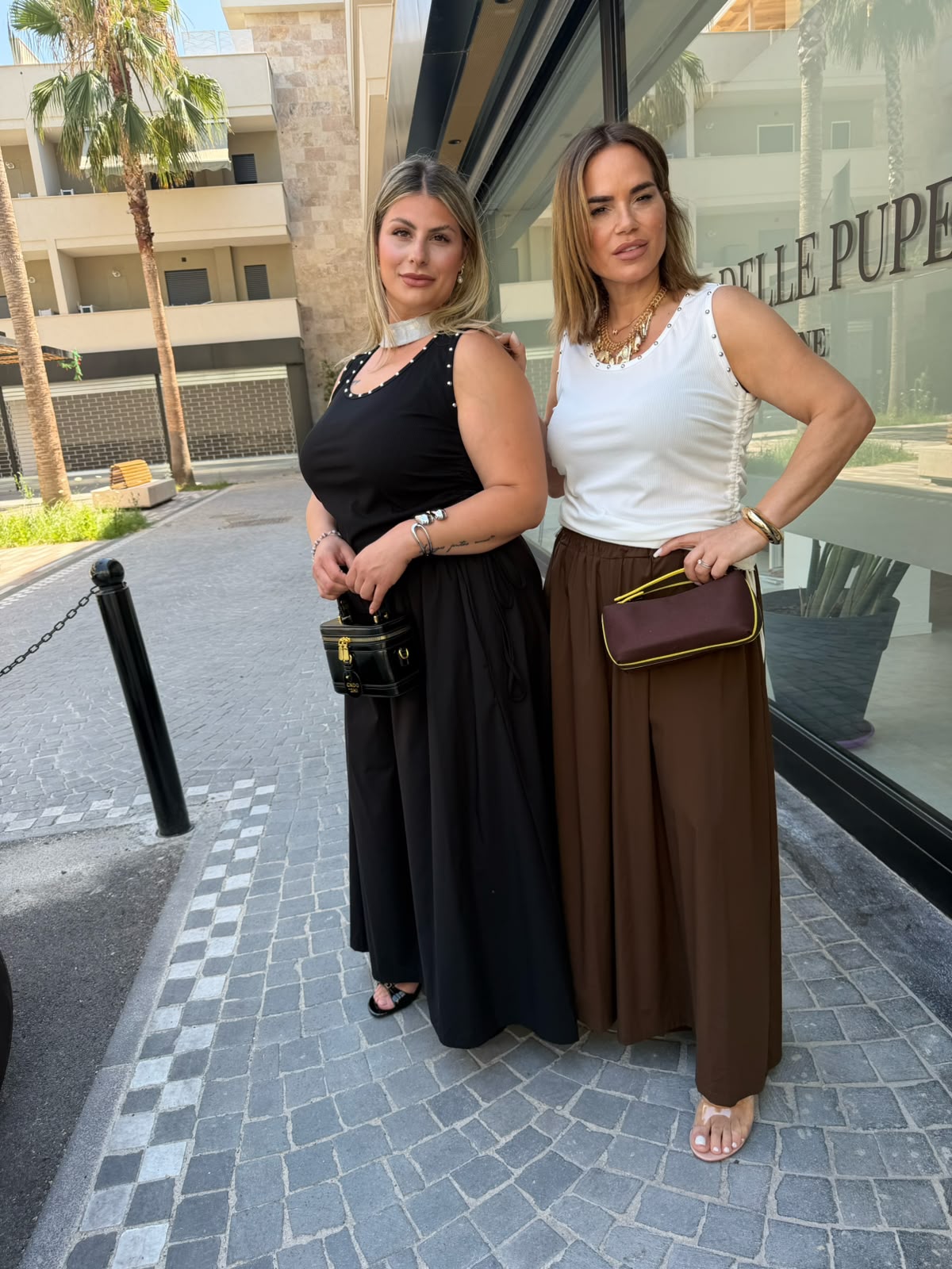 Pantalone effetto gonna in cotone curvy