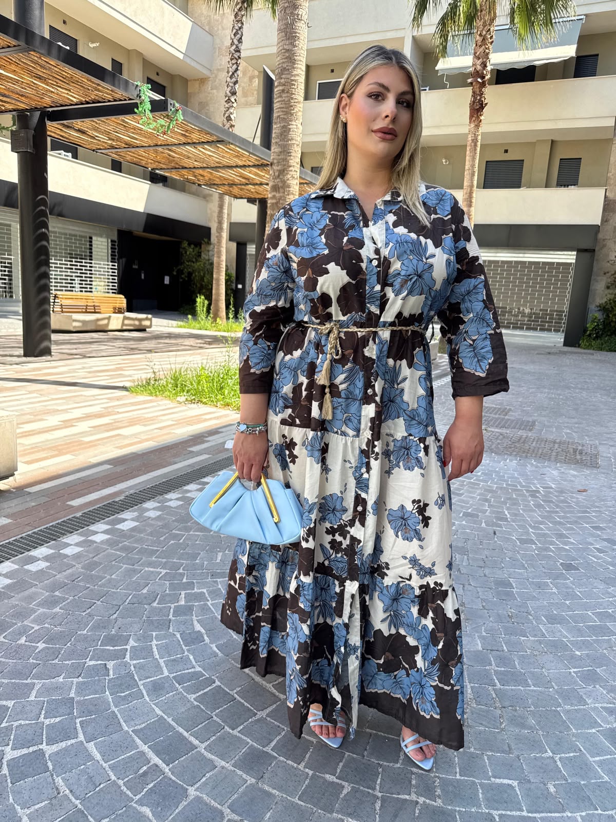 Maxi camicia curvy floreale