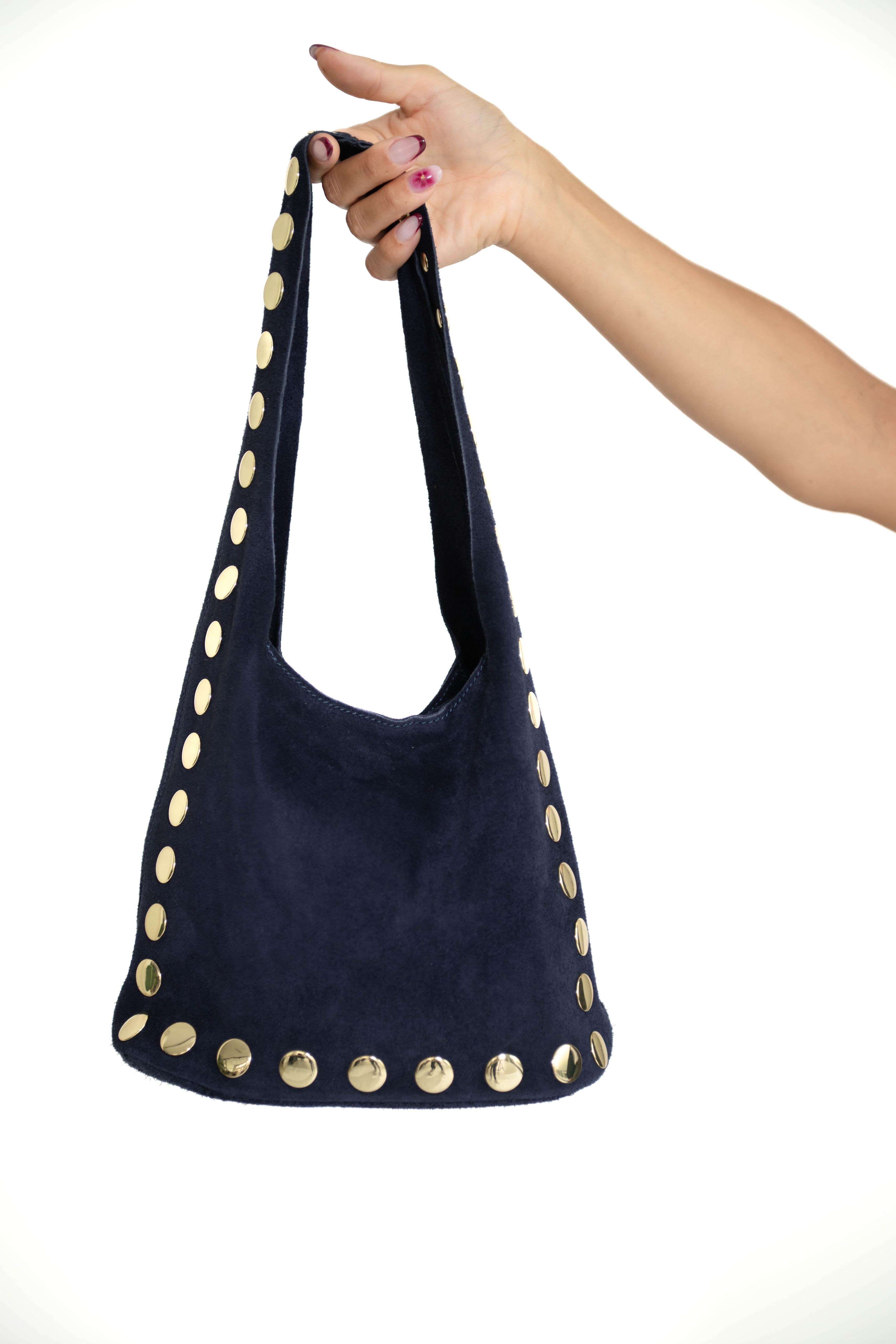 Borsa secchiello bottoni gold
