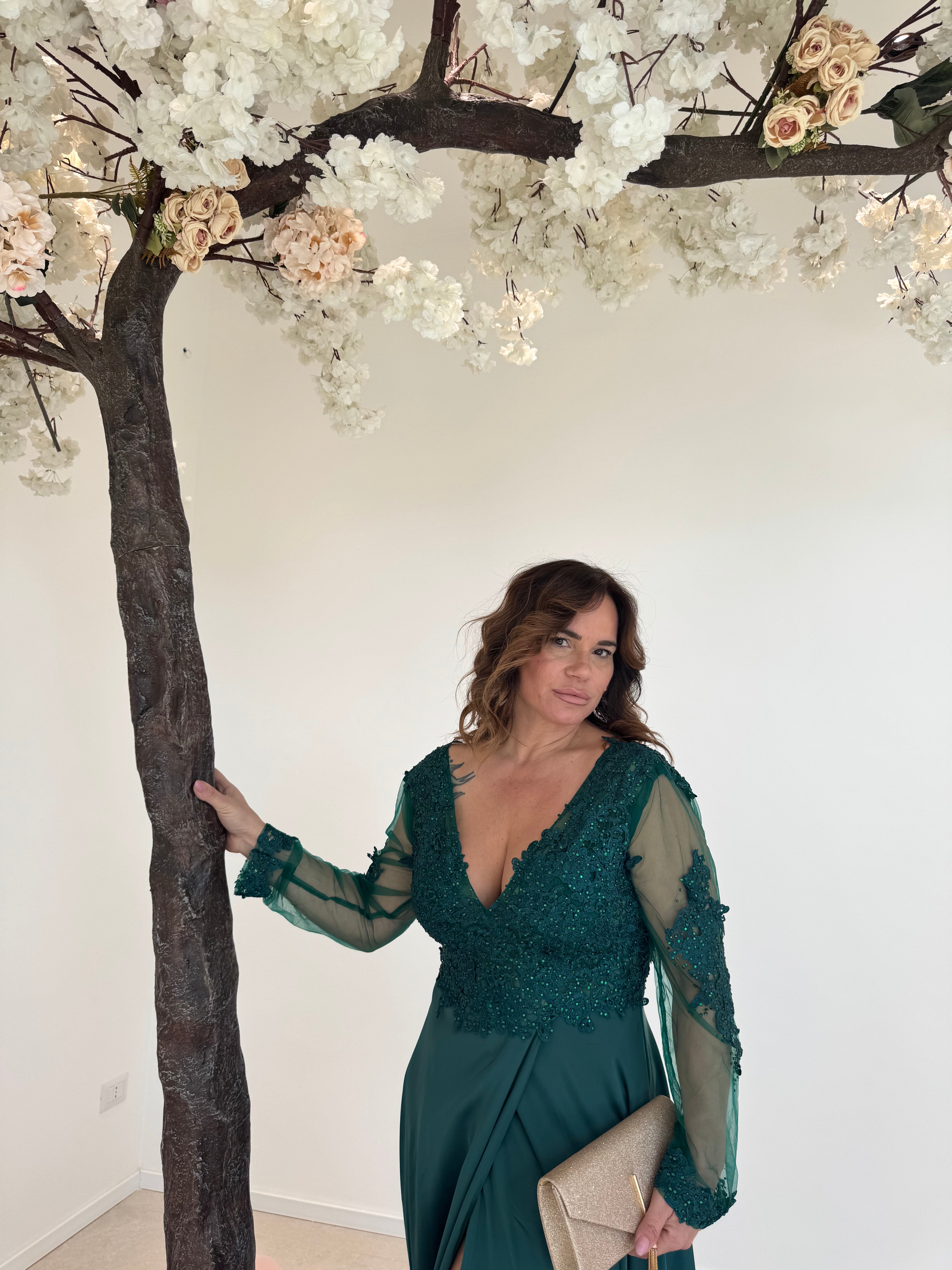 Abito lungo con ricami