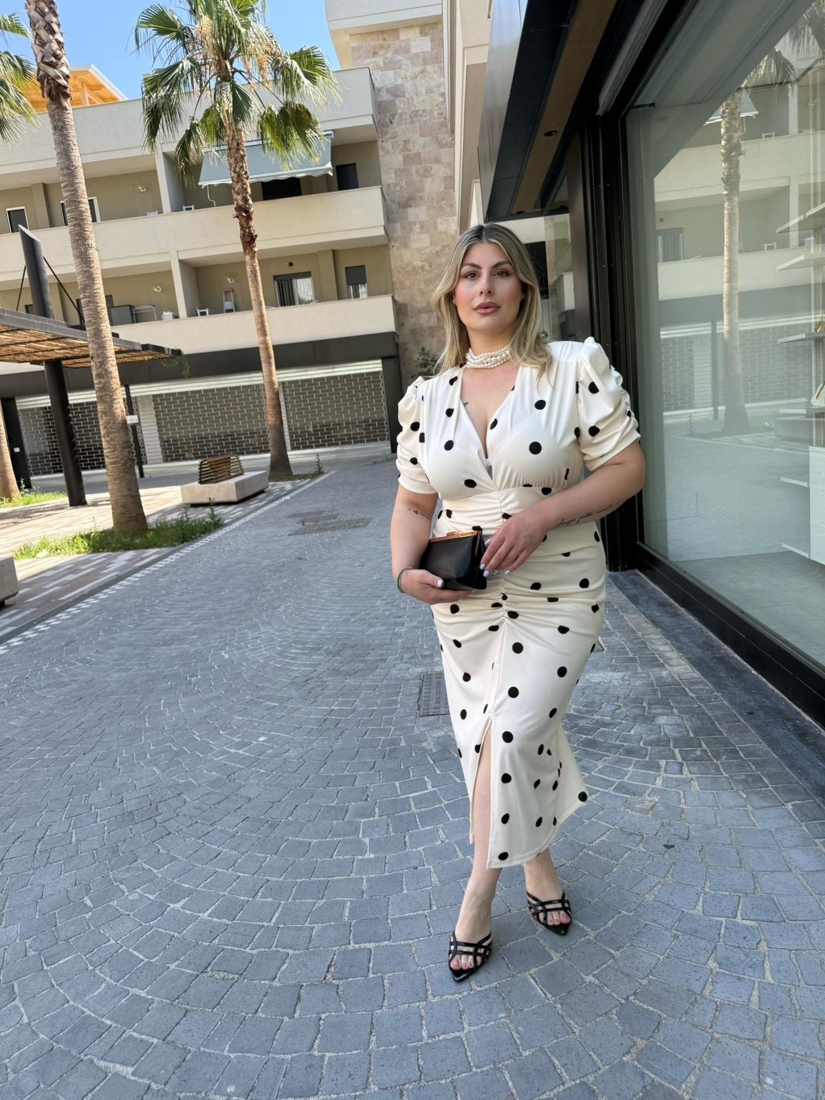 Abito midi pois curvy