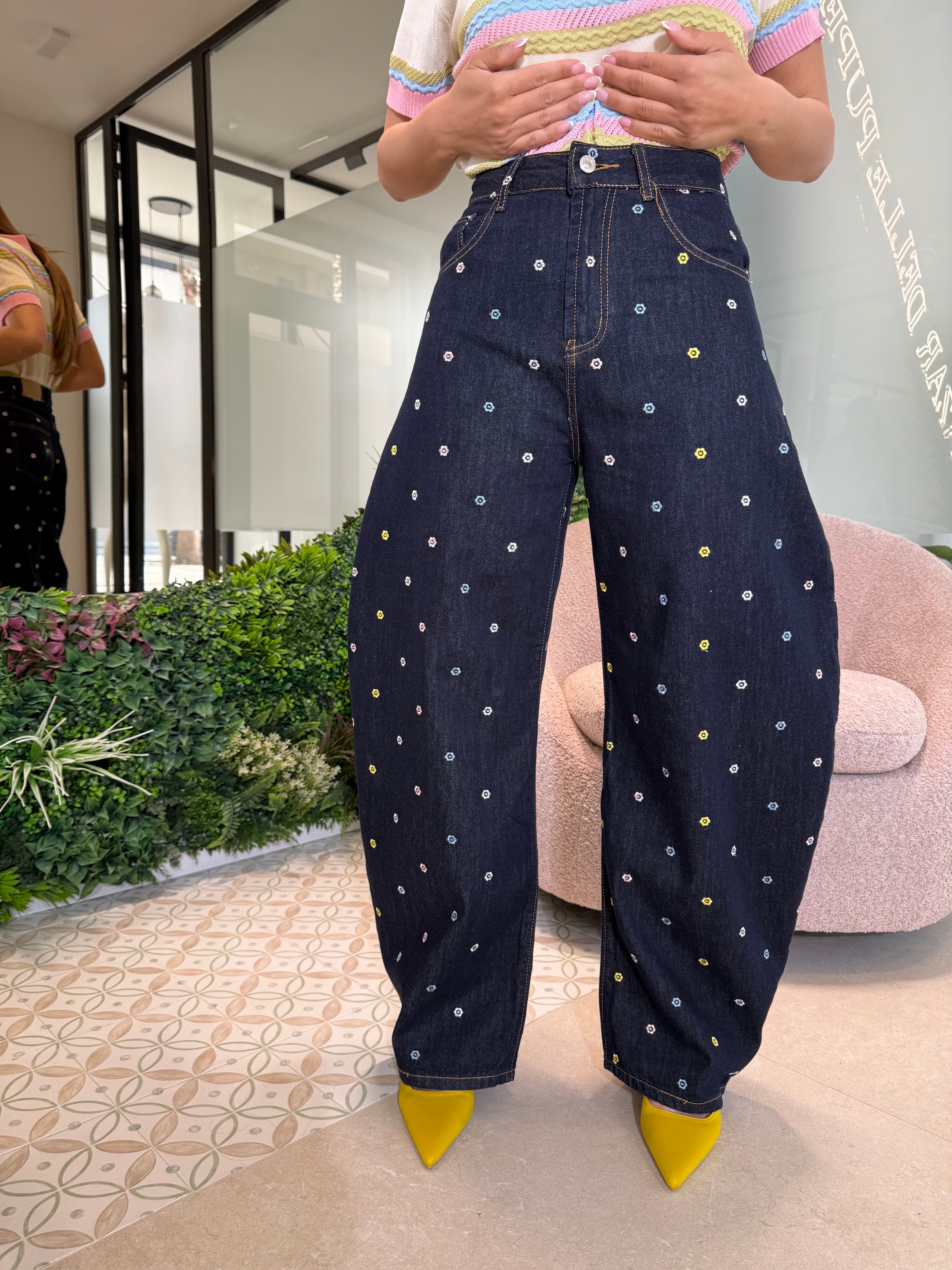 Jeans ballon fiorellini