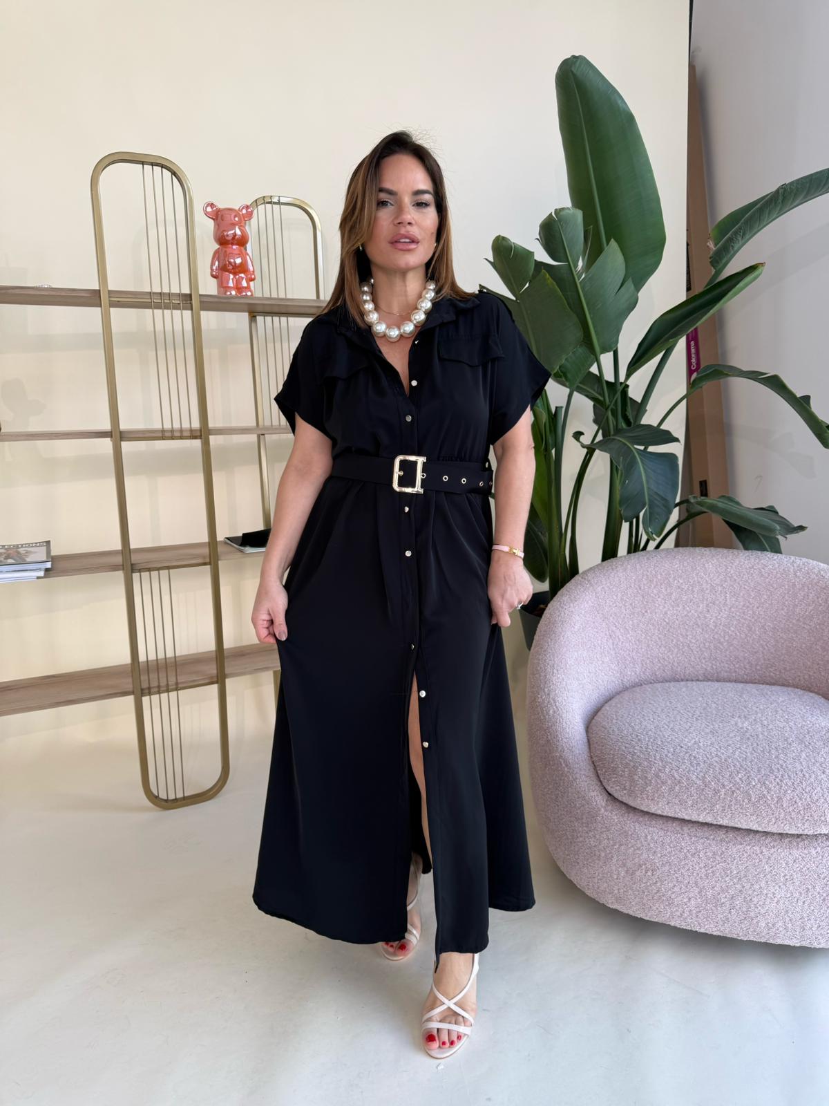 Abito camicia con cintura curvy