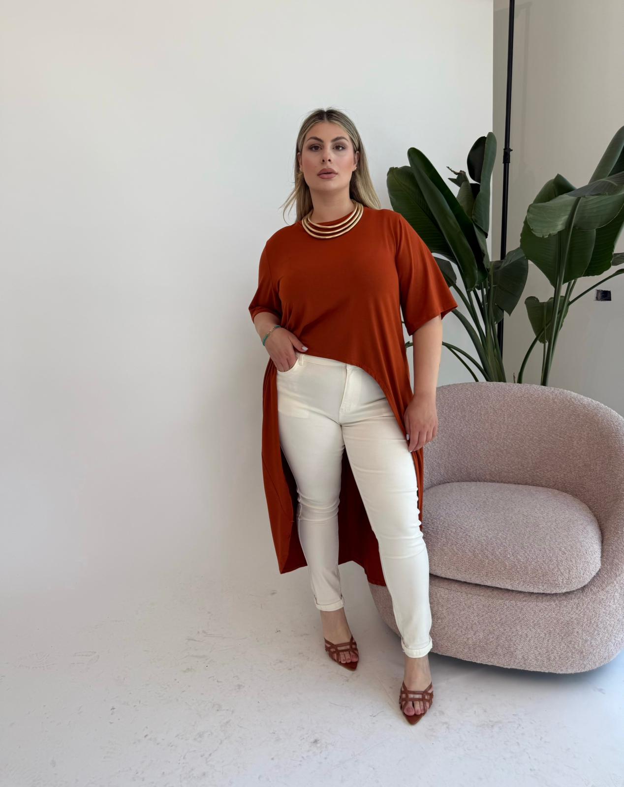 T-shirt oversize stile tunica curvy