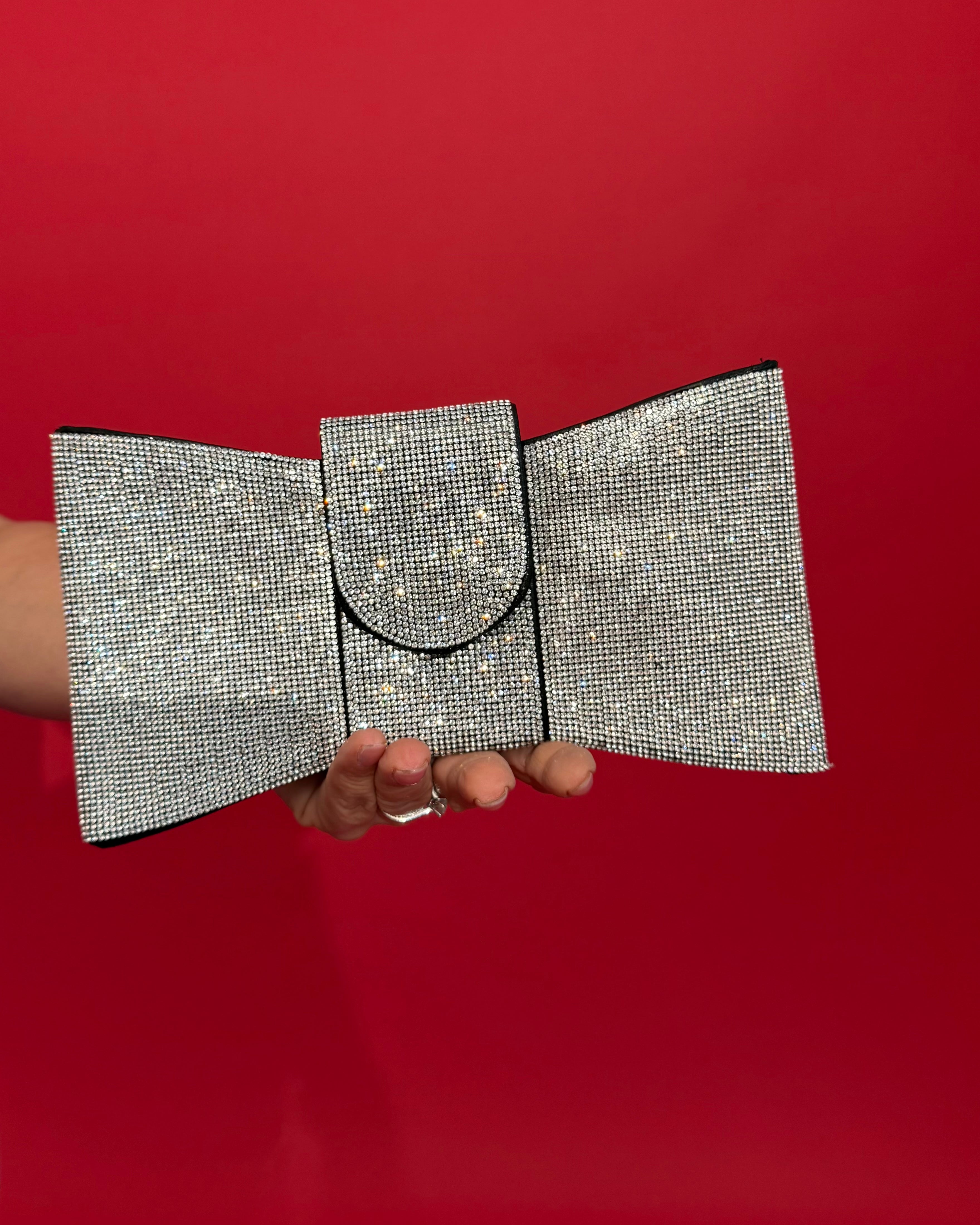 Pochette fiocco strass