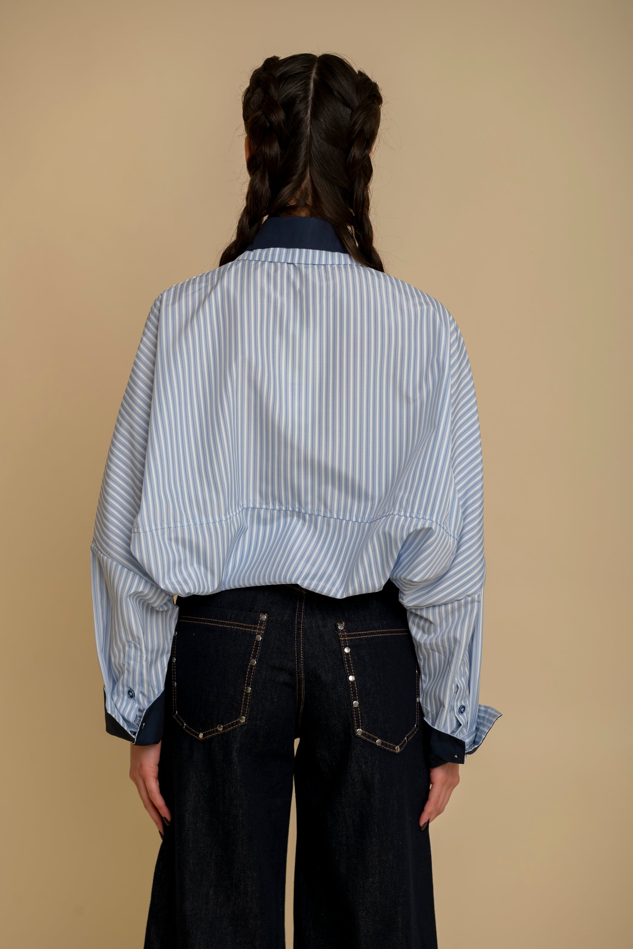 Camicia a righe doppio colletto