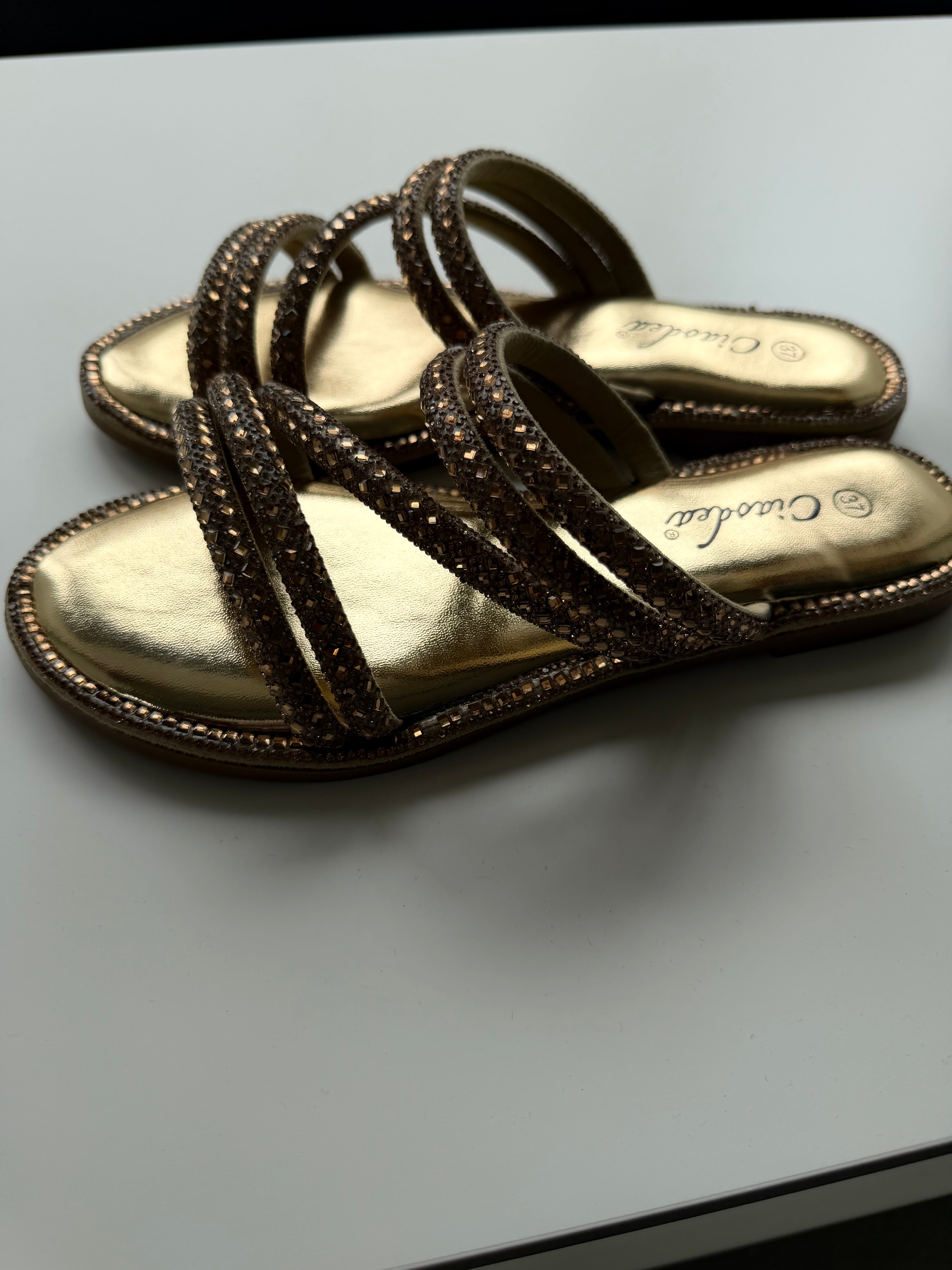Sandalo basso strass
