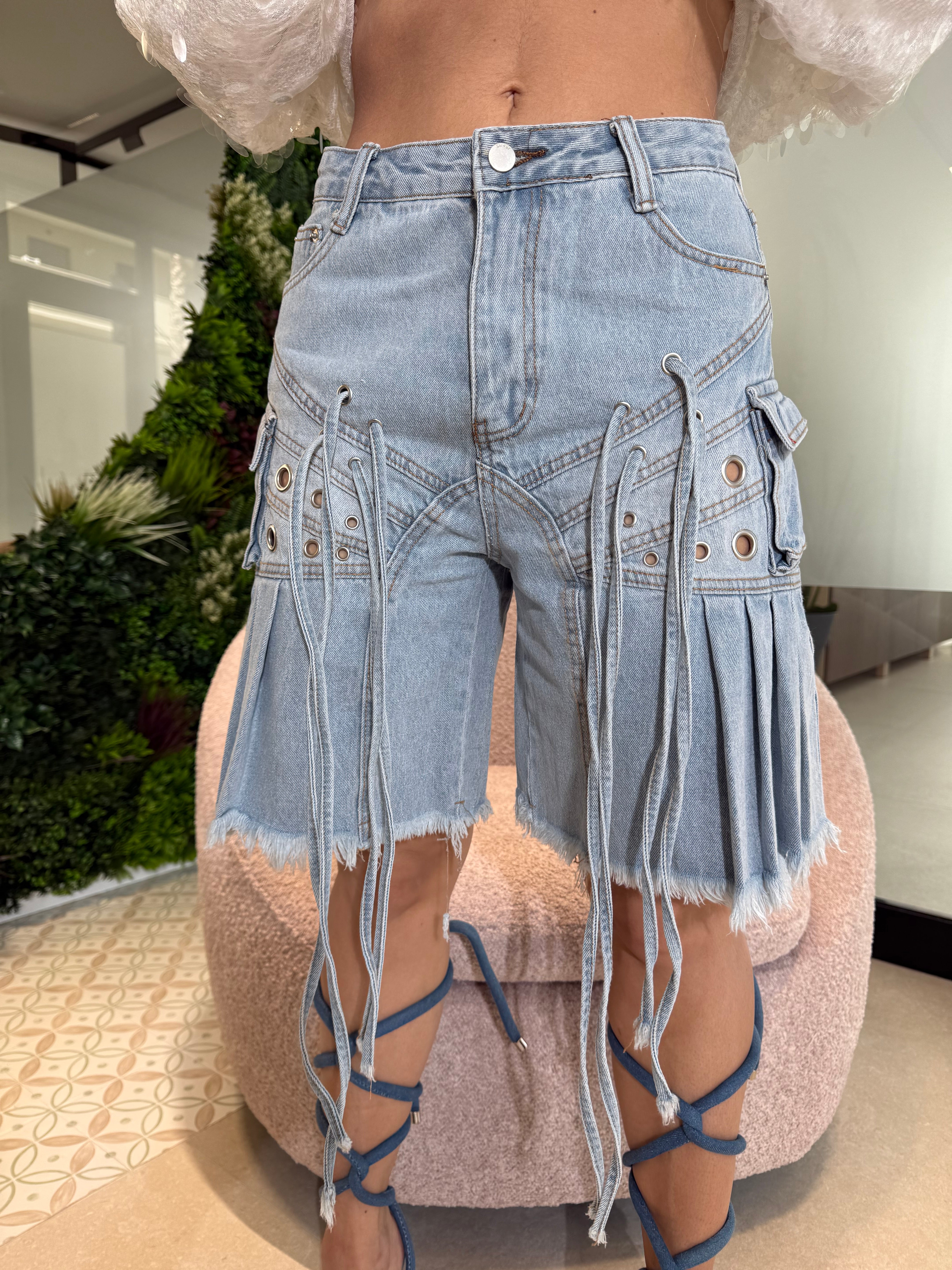 Bermuda cargo sfrangiato