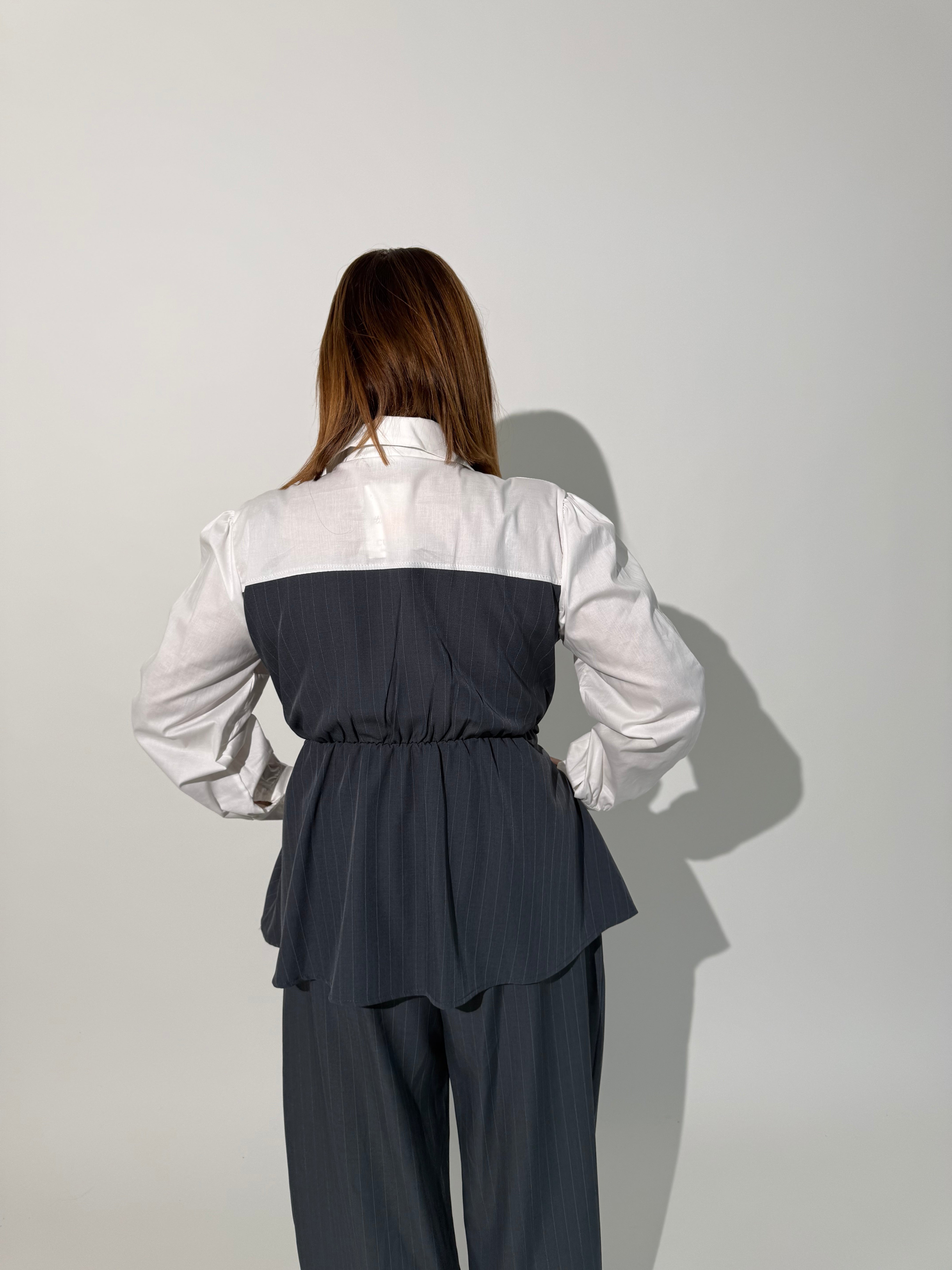 Cordset gessato effetto giacca curvy
