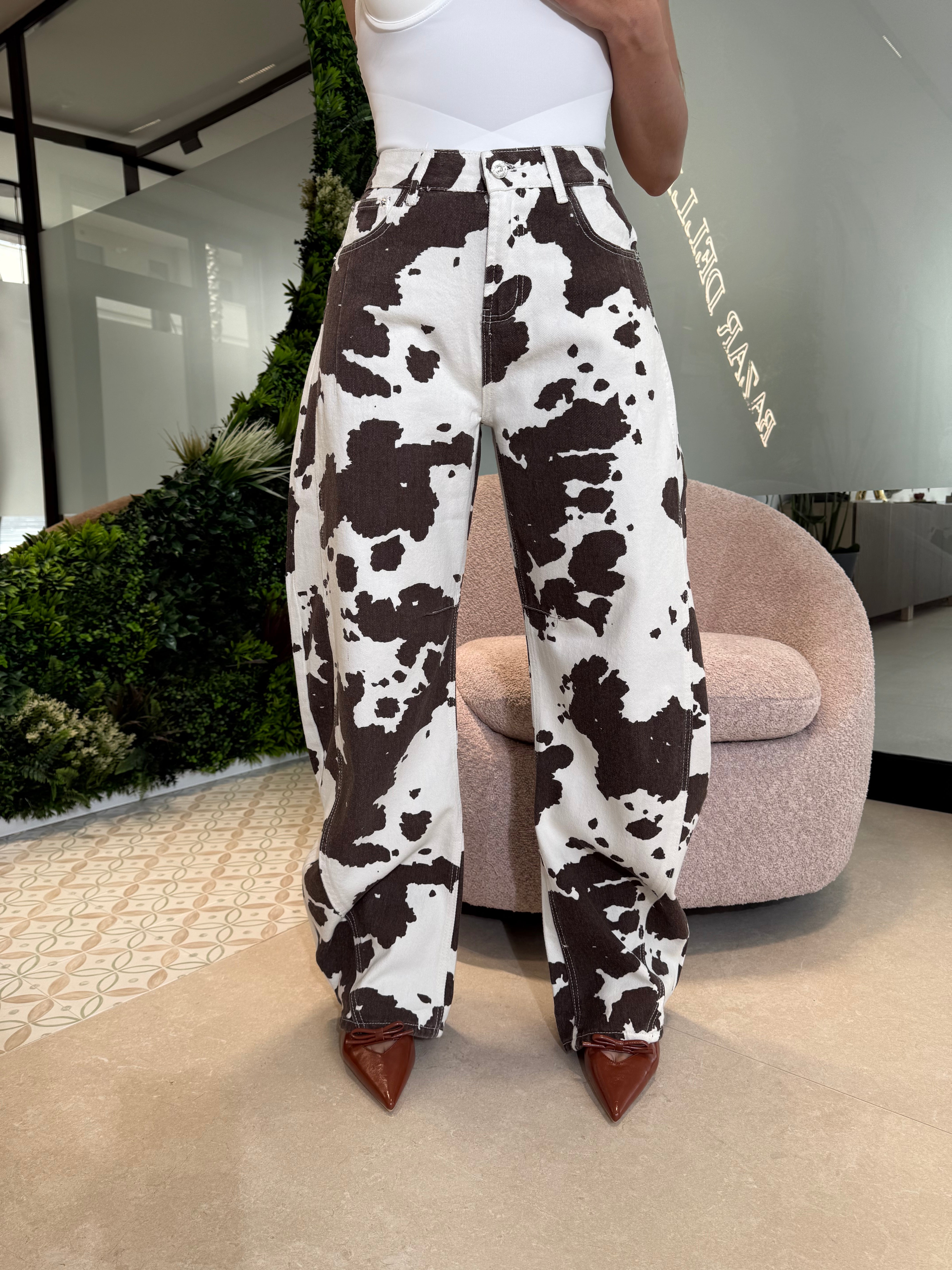 Jeans ballon macchie