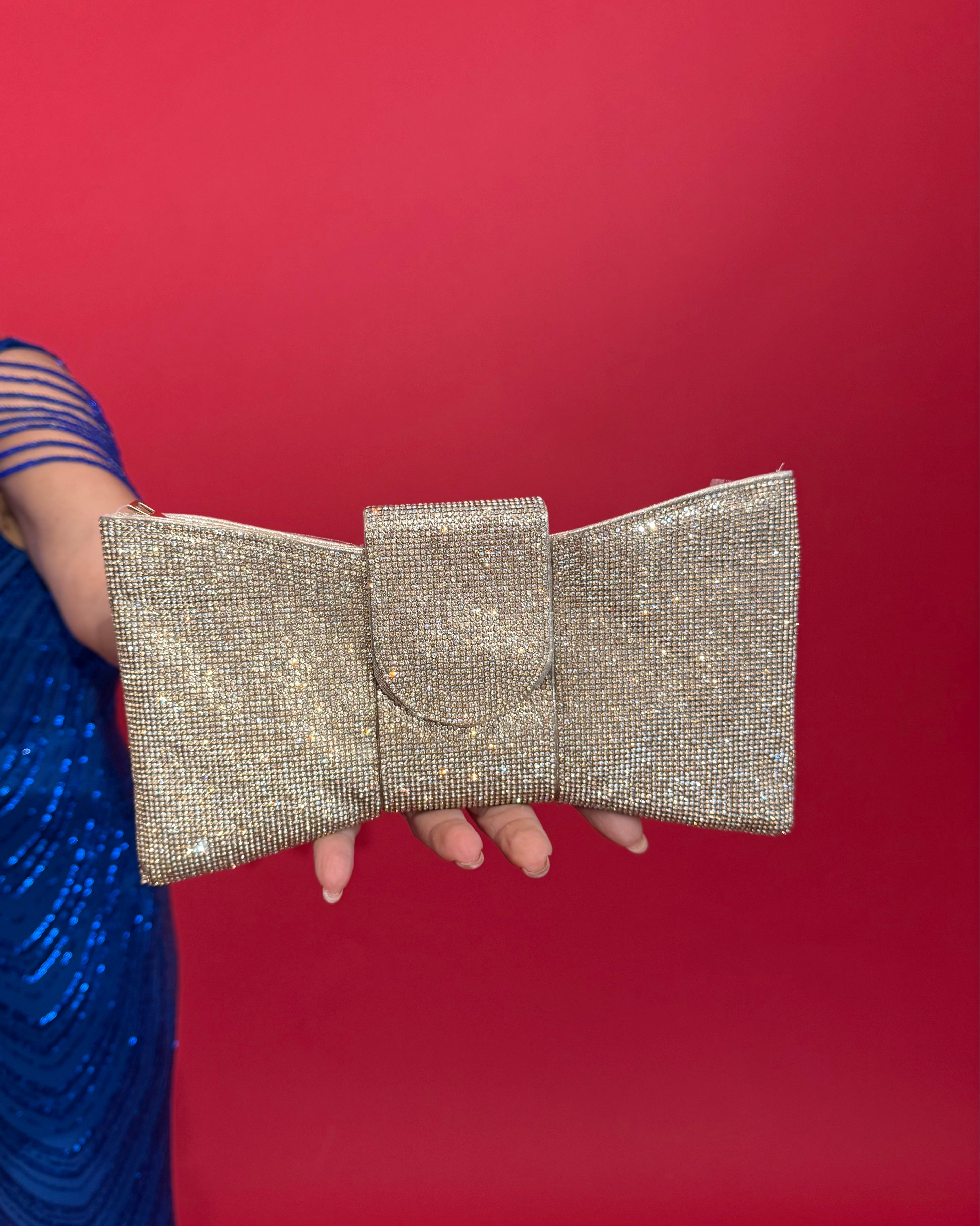 Pochette fiocco strass