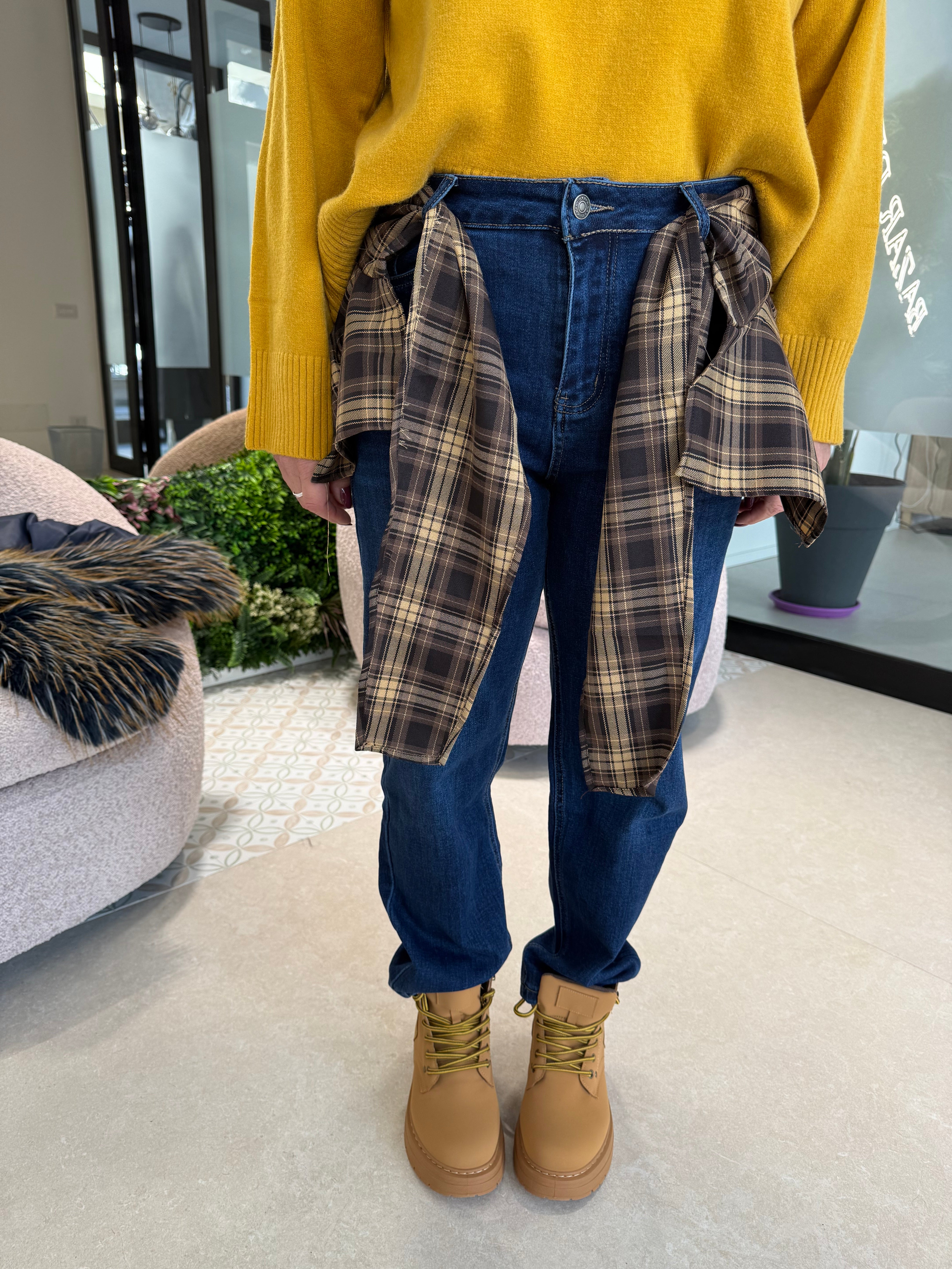 Jeans ballon effetto camicia curvy