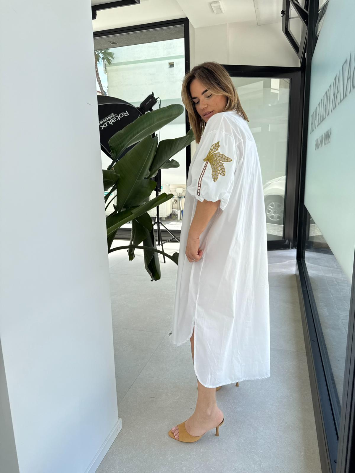 Maxi camicia palma