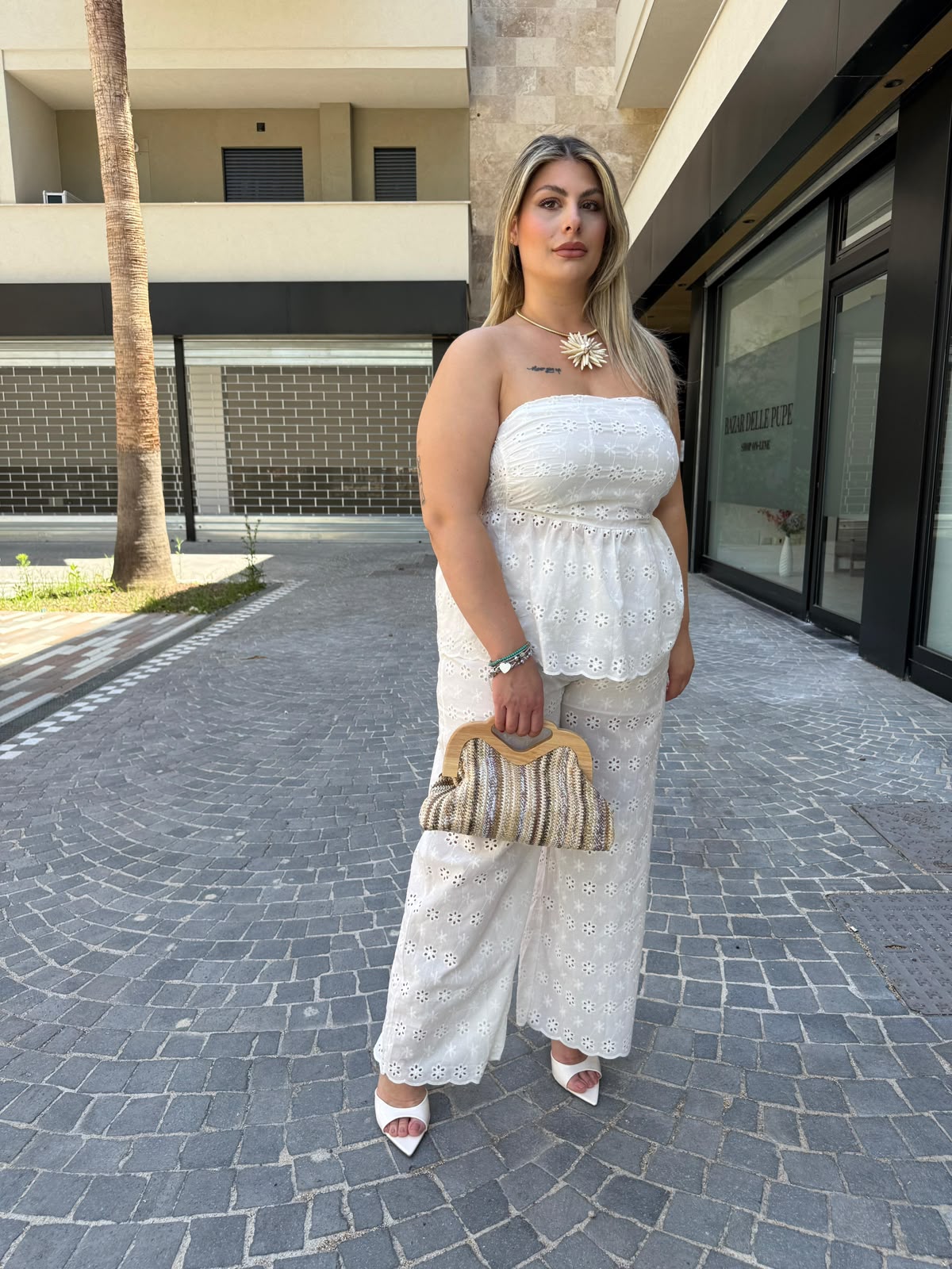 Cordset fascia in pizzo Sangallo curvy