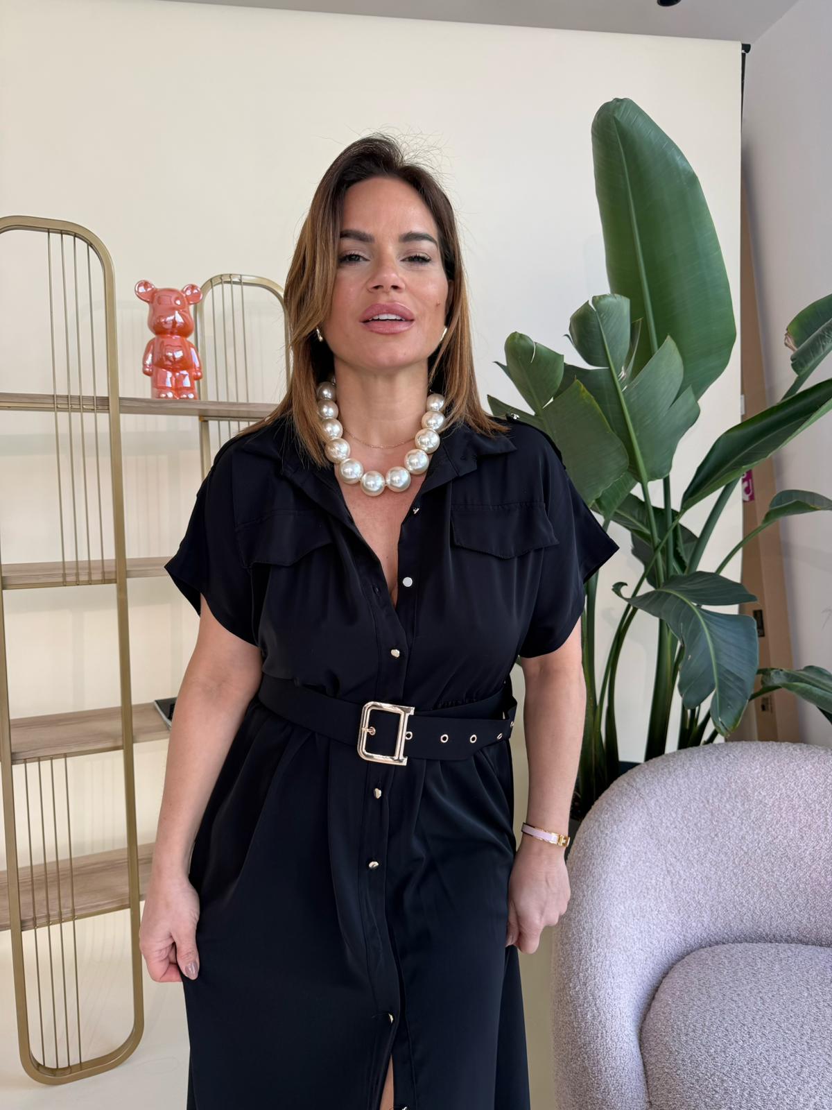 Abito camicia con cintura curvy