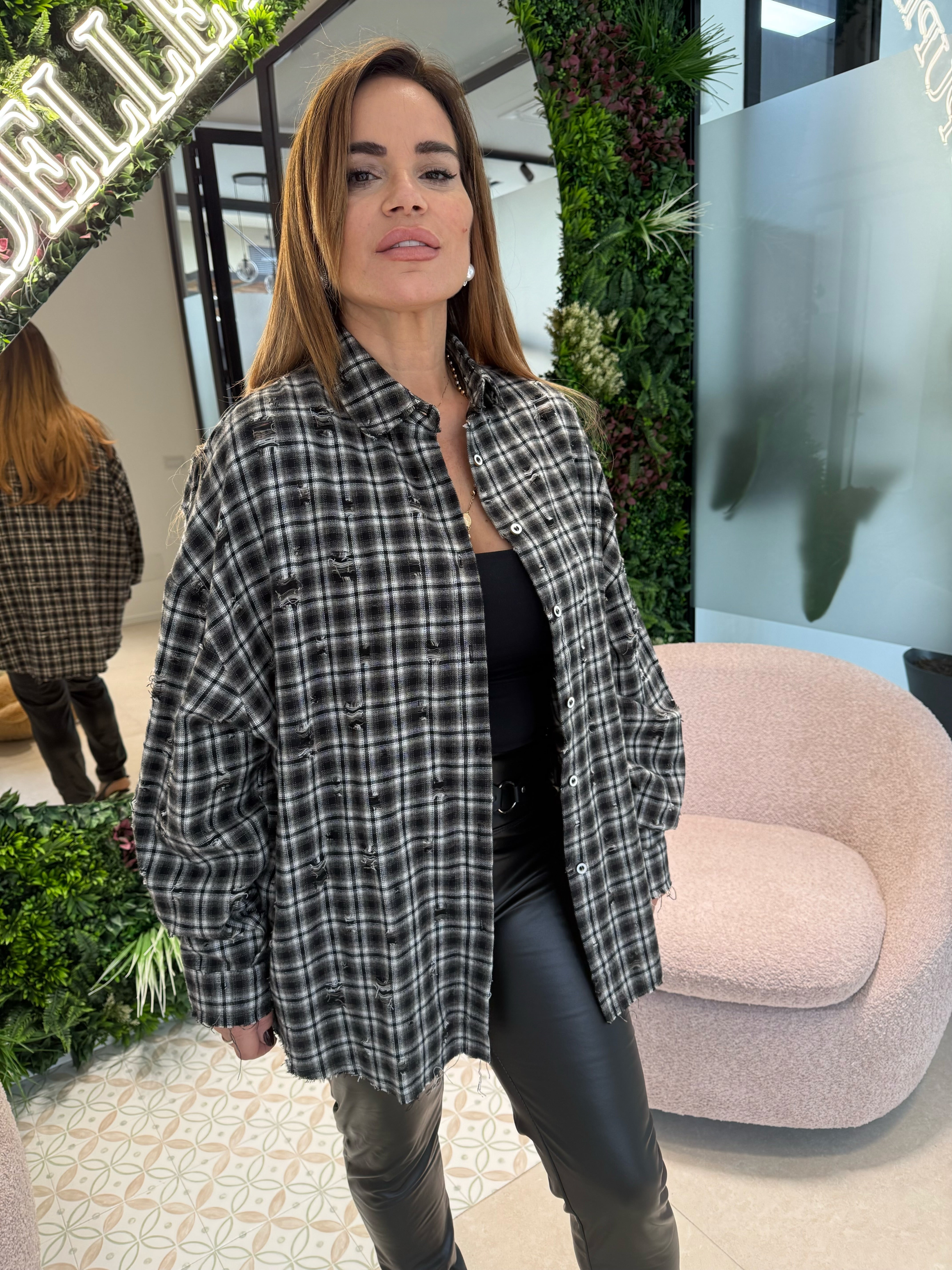 Camicia quadri con strappi