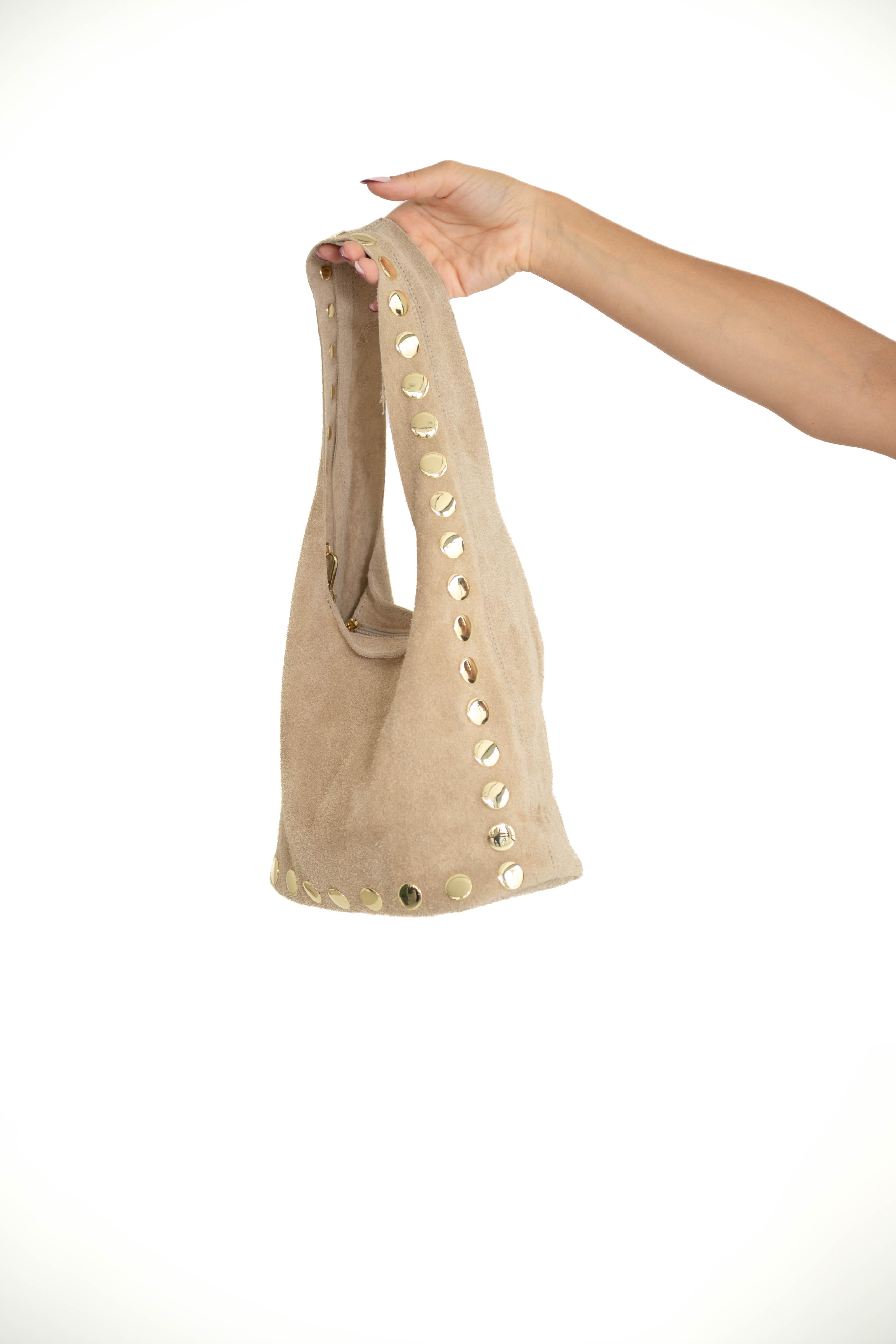 Borsa secchiello bottoni gold