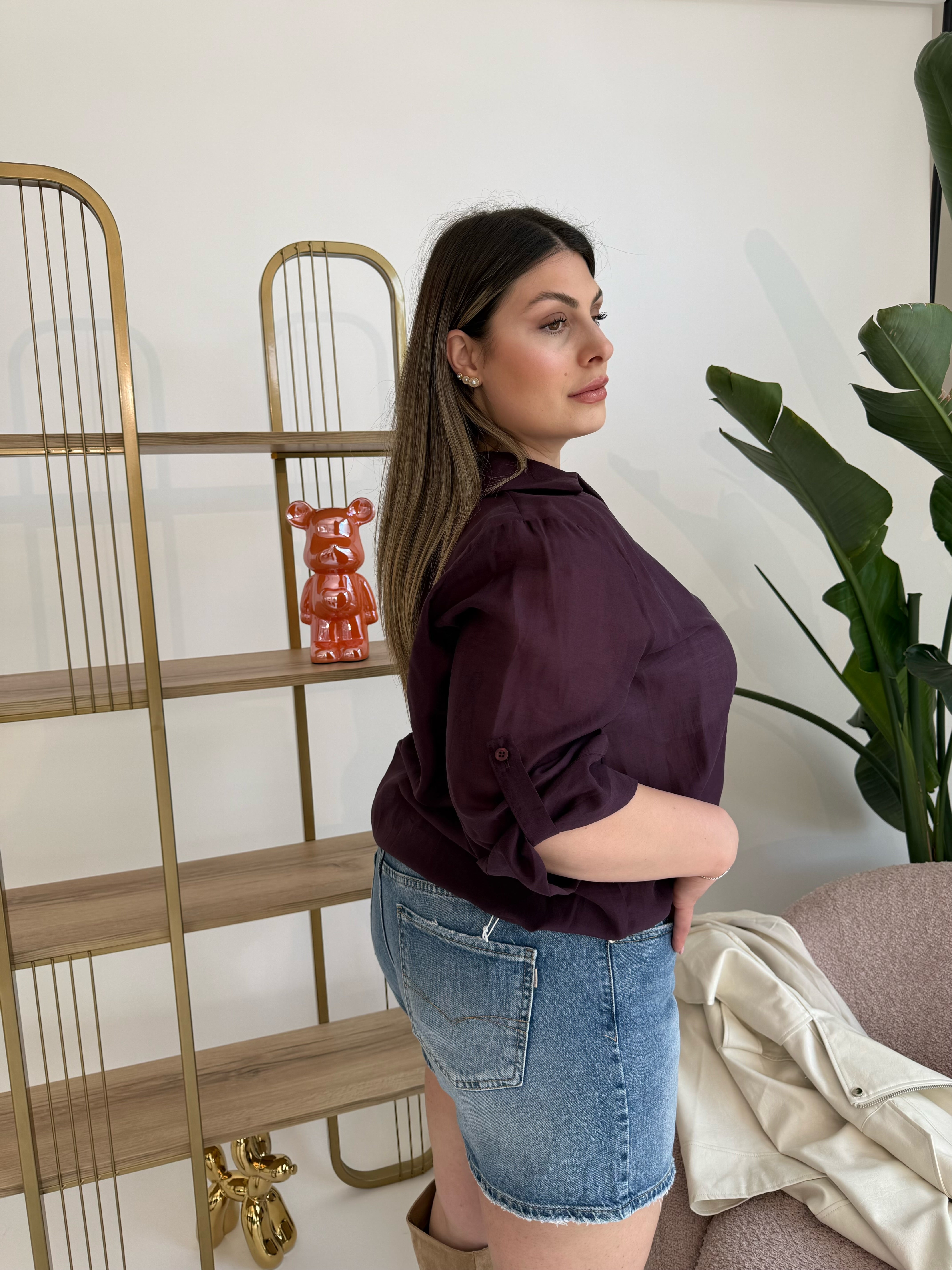 Camicia velata purple