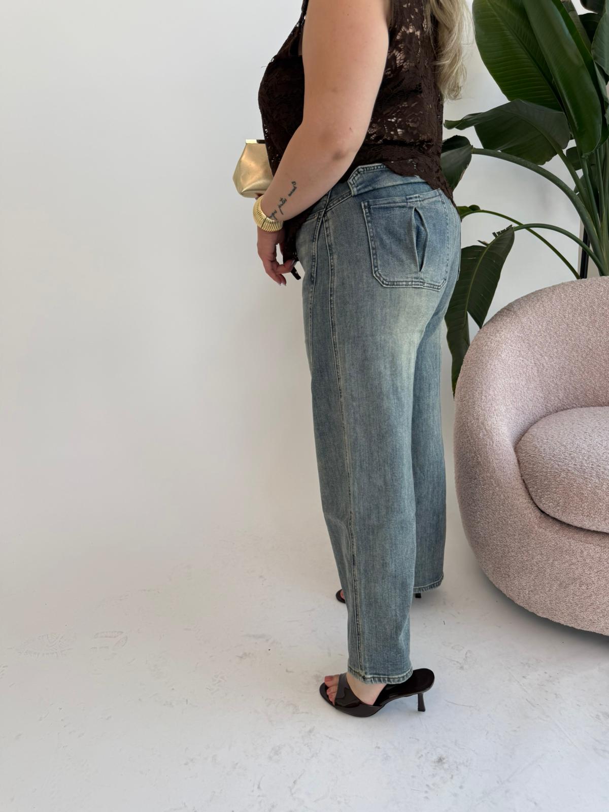 Jeans con tasca sul retro curvy