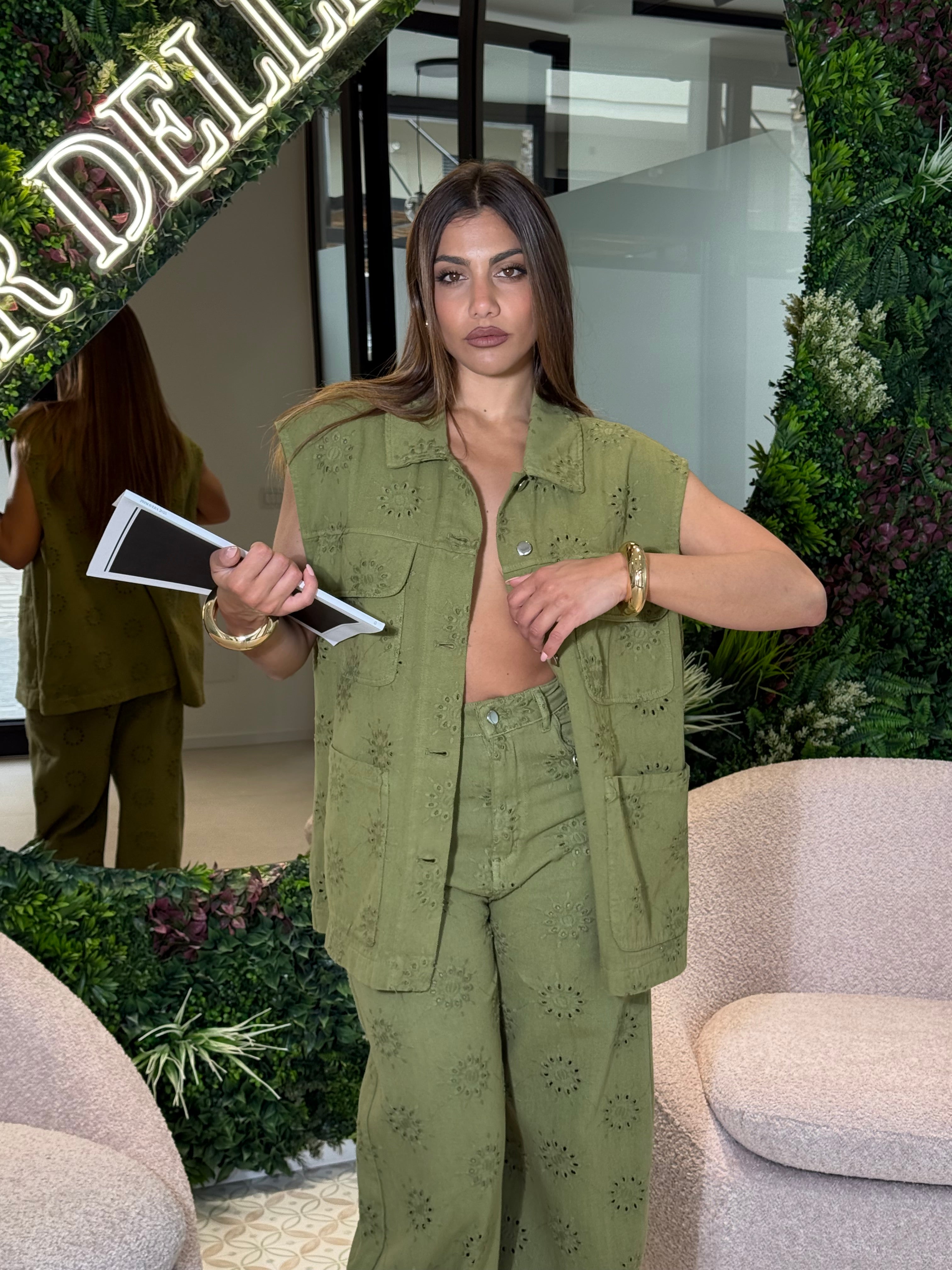 Gilet pizzo sangallo Lumina