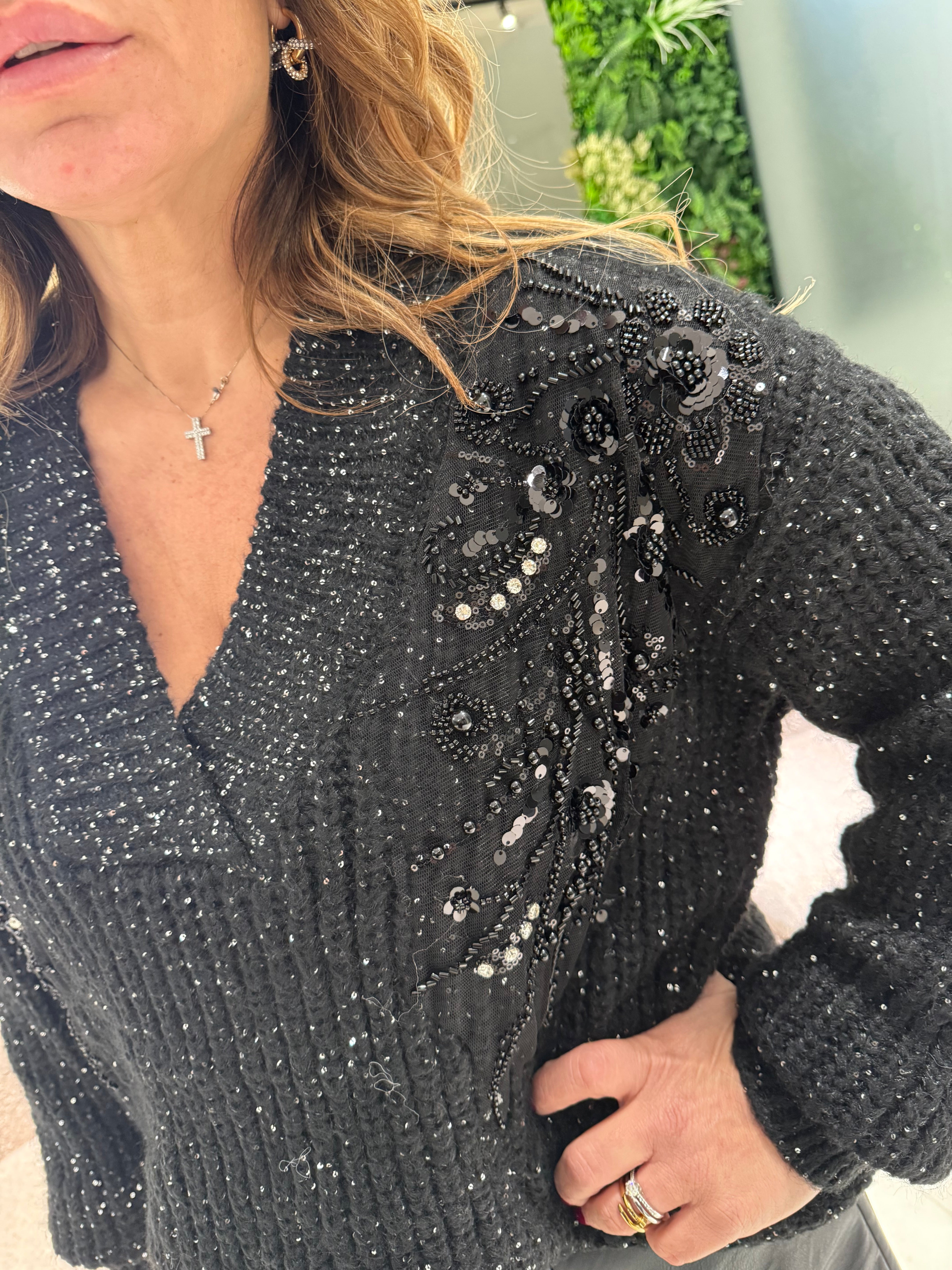 Maxi pull paillettes