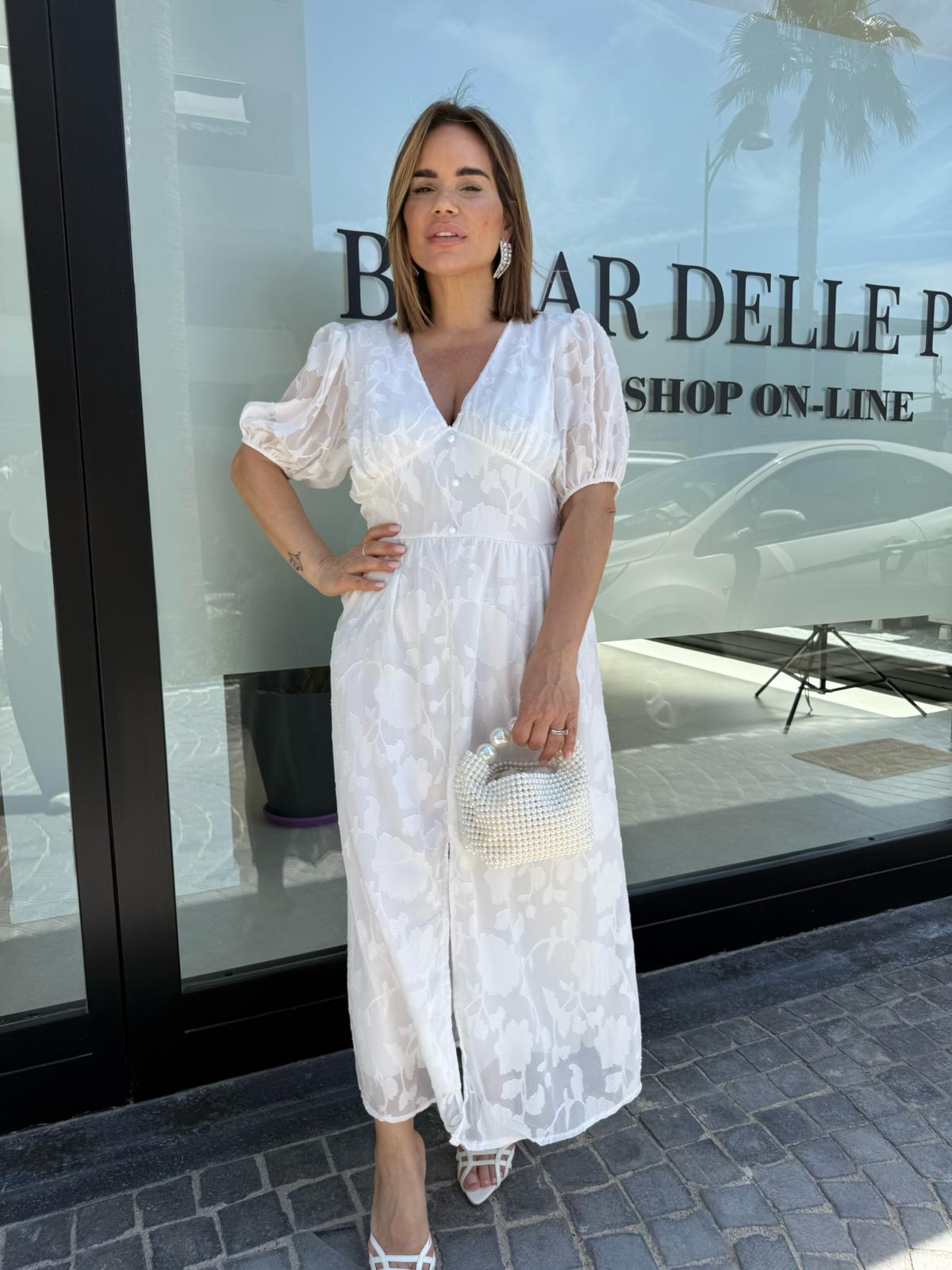 Abito midi curvy fantasia tono su tono