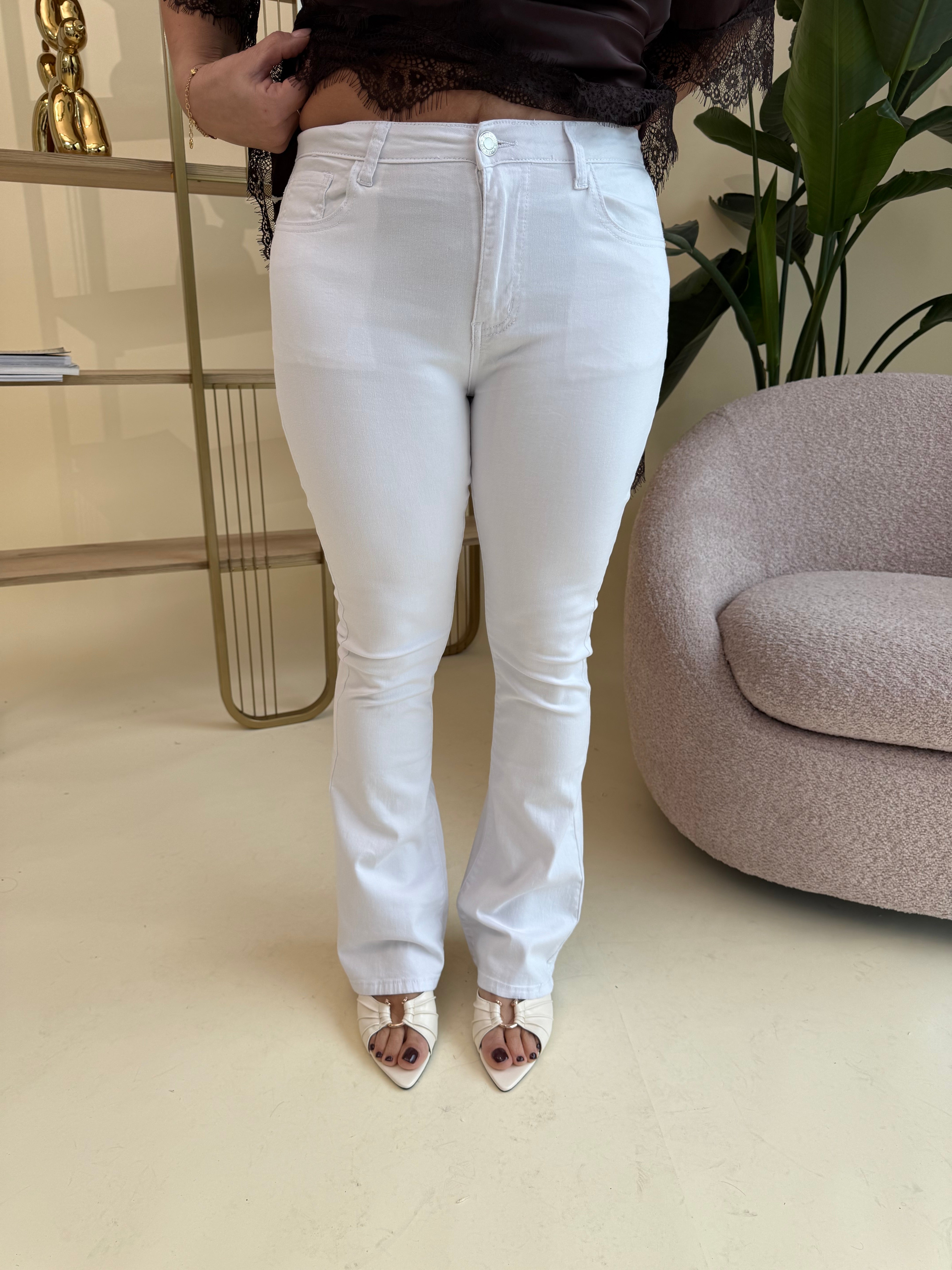 Jeans a zampa white curvy