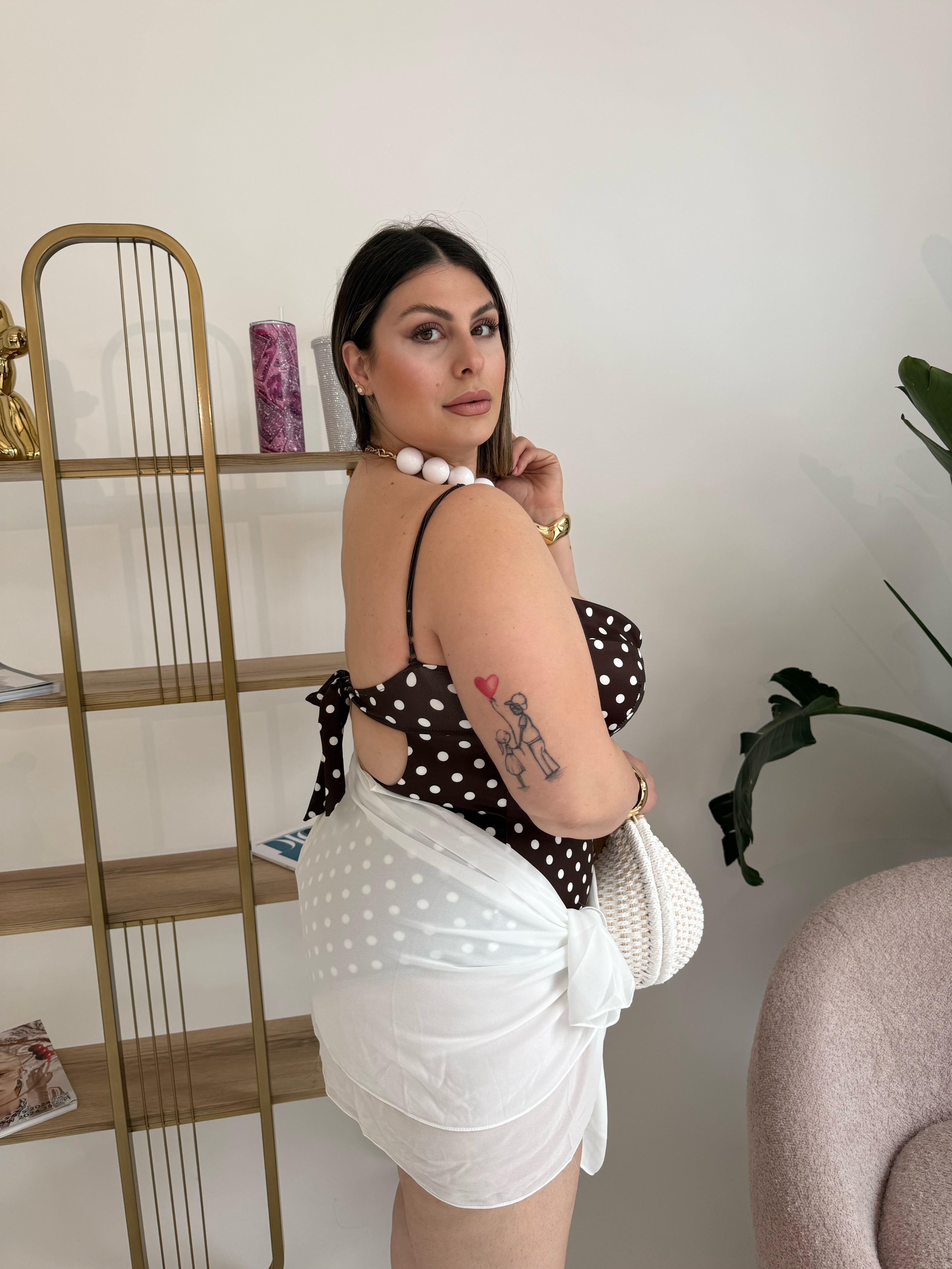 Costume intero pois curvy