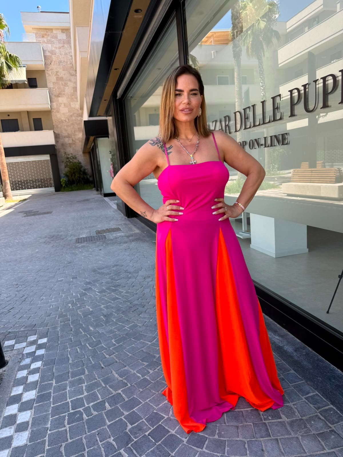 Abito bicolore Aria curvy