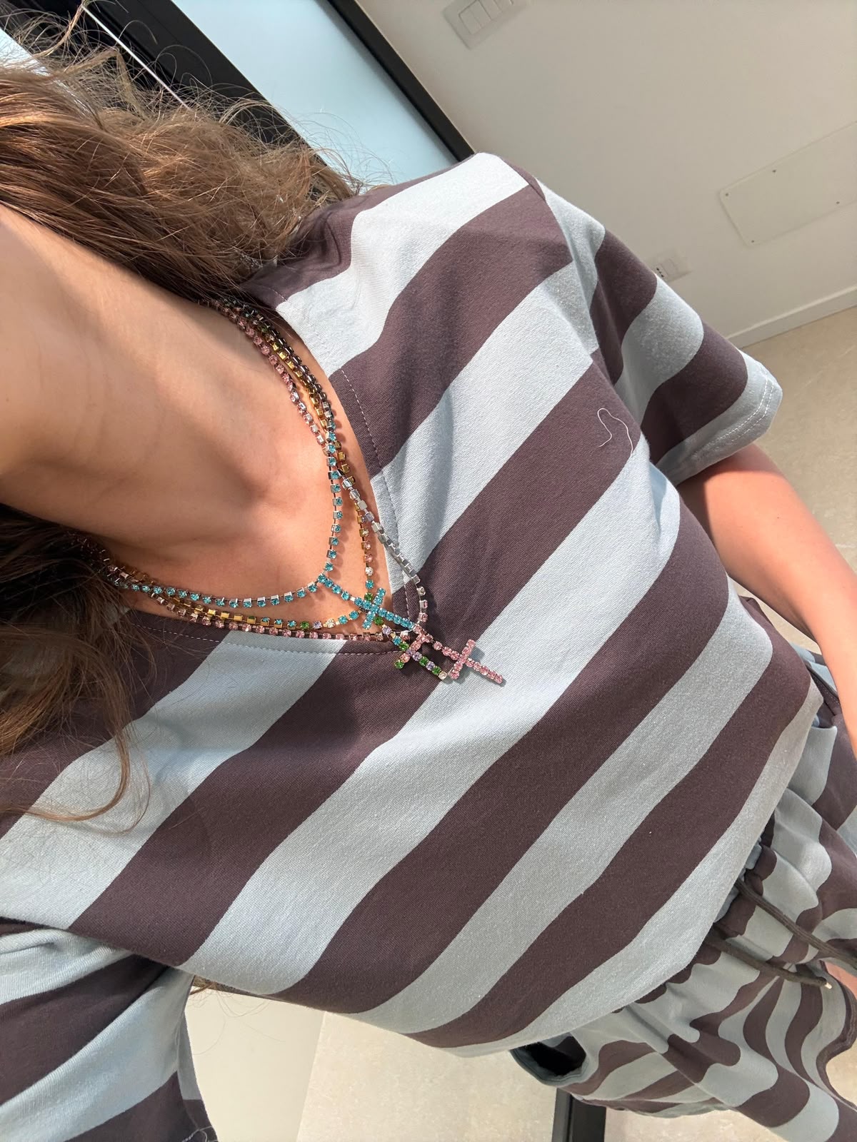 Collana croce tennis