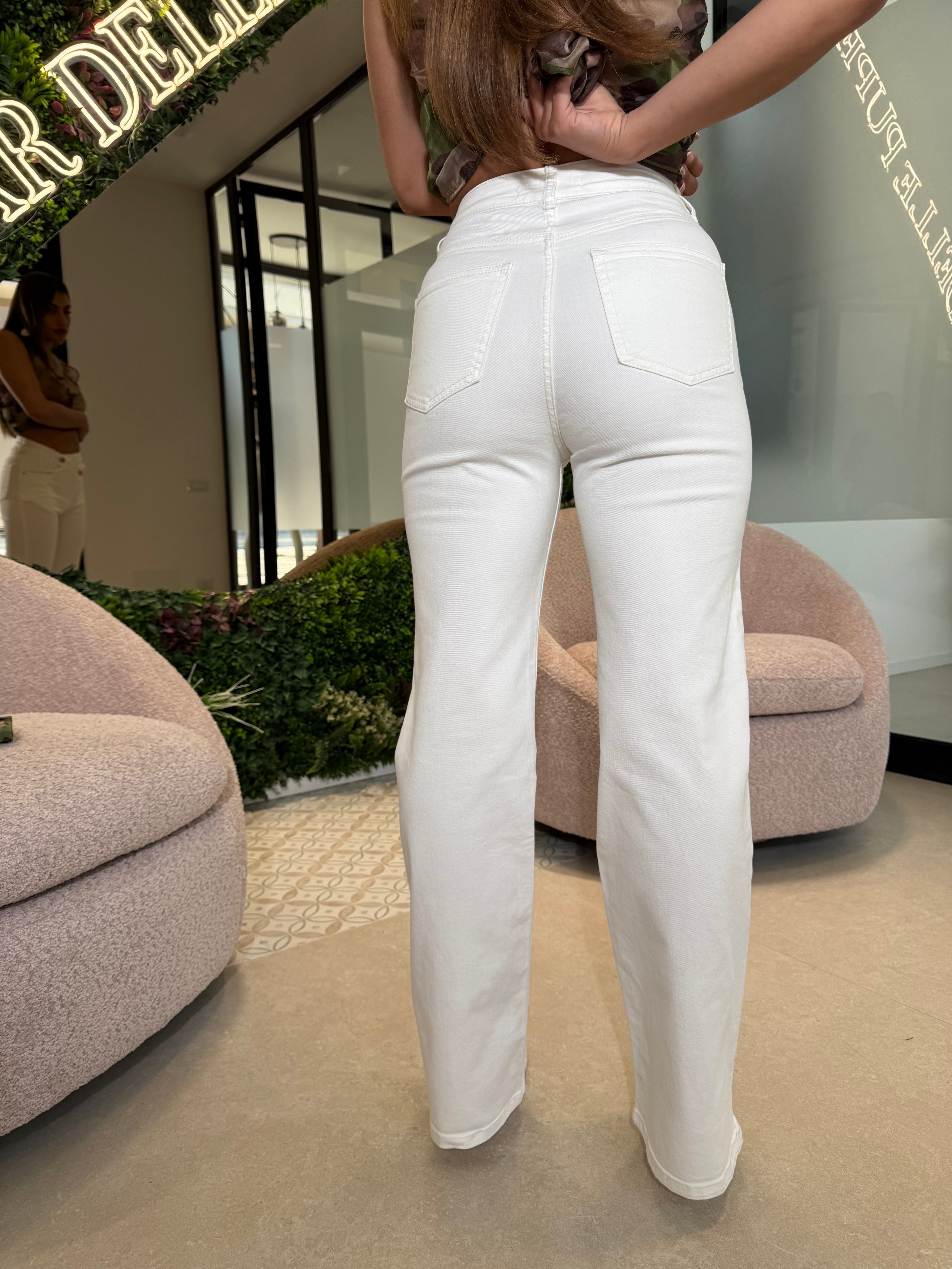 Jeans asimmetrico white