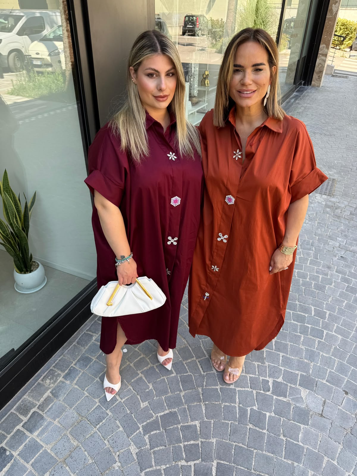 Maxi camicia con dettagli gioiello curvy