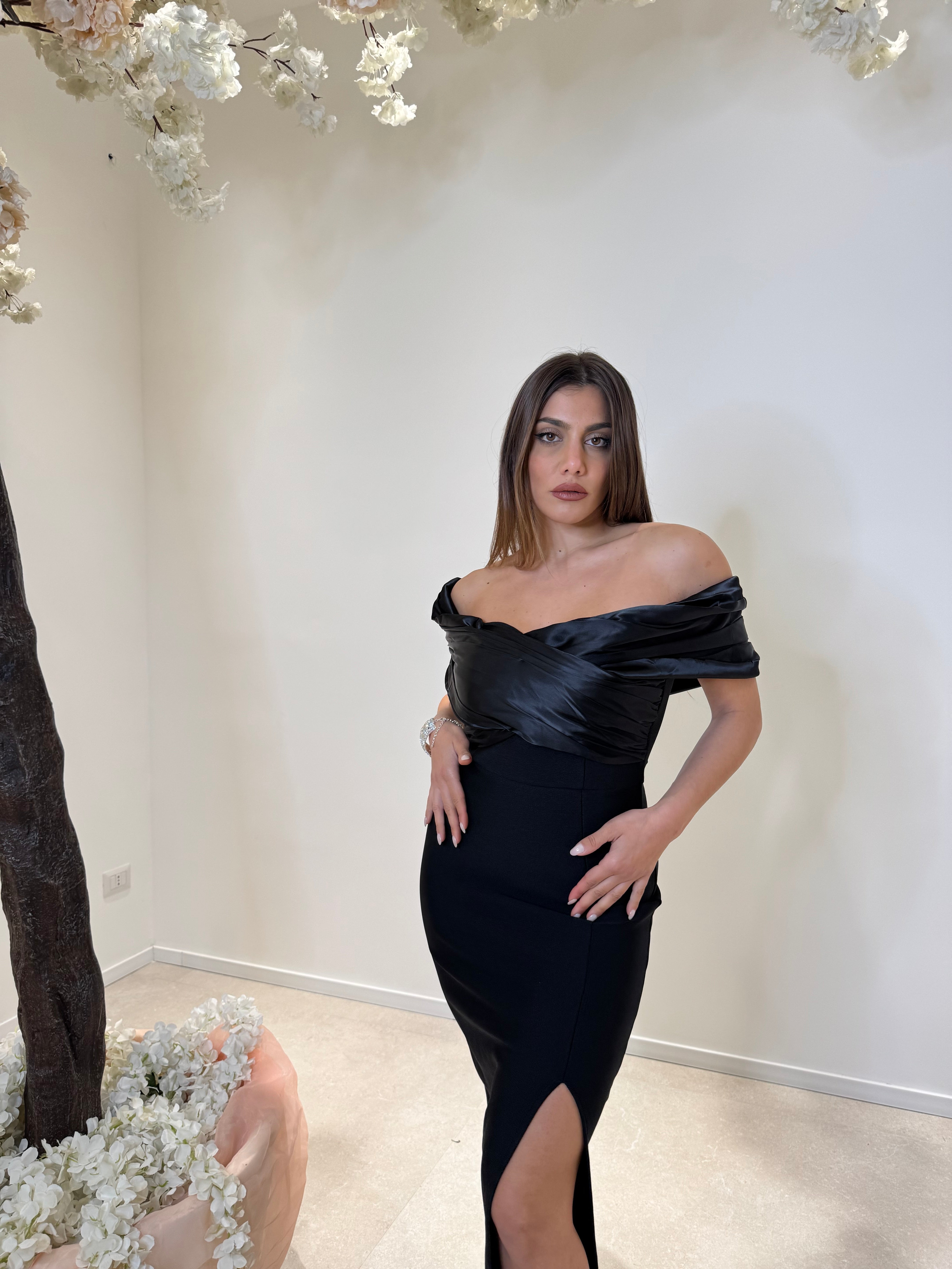 Abito bandage scollo a barca